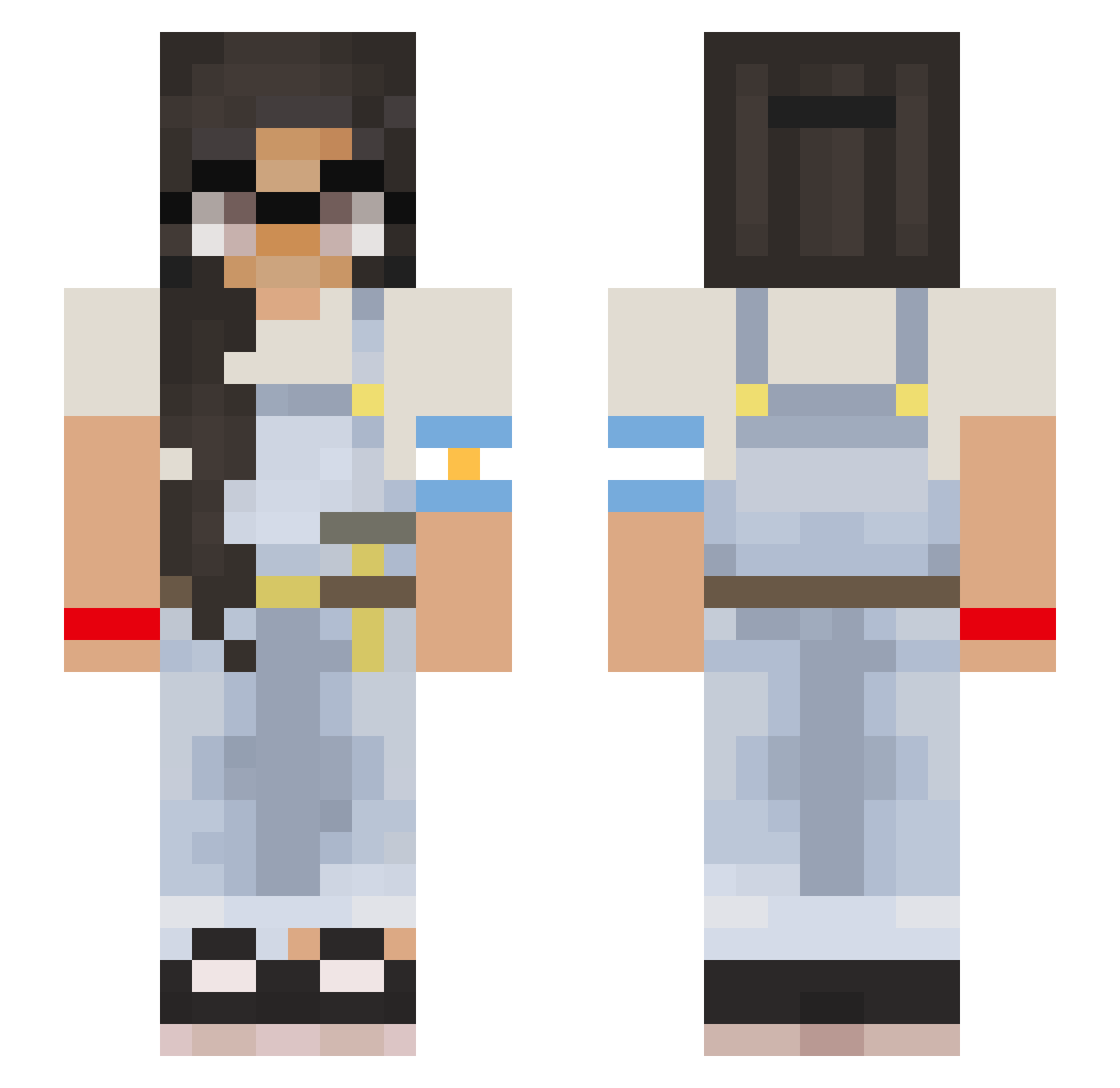 eightissa Minecraft skin, front and back view