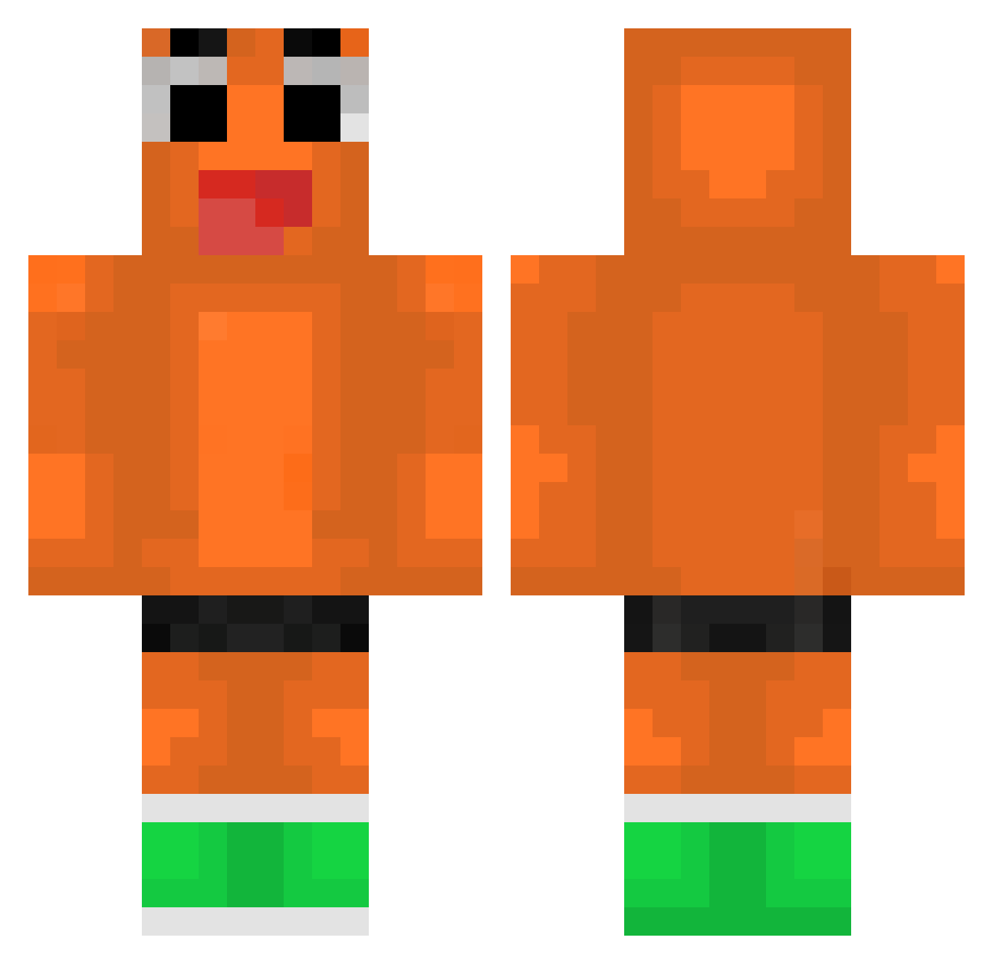 aeeneu Minecraft skin, front and back view