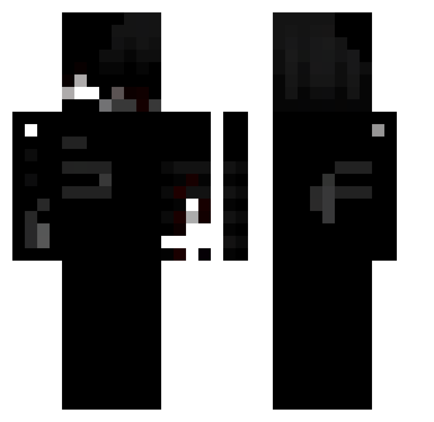 ItzHearts Minecraft skin, front and back view