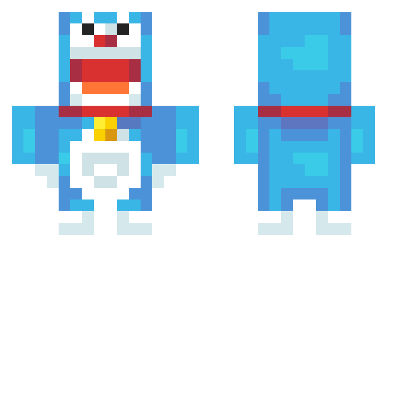 simgyel Minecraft skin, front and back view