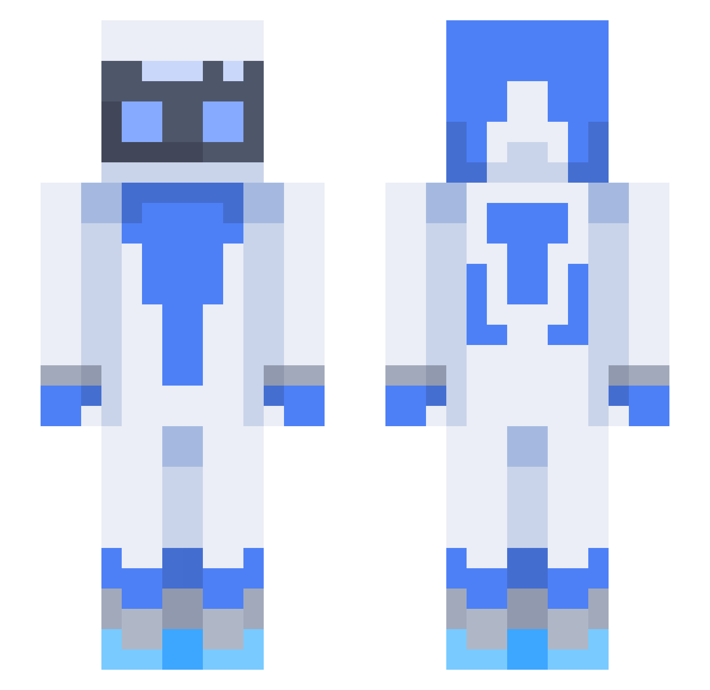 version12 Minecraft skin, front and back view