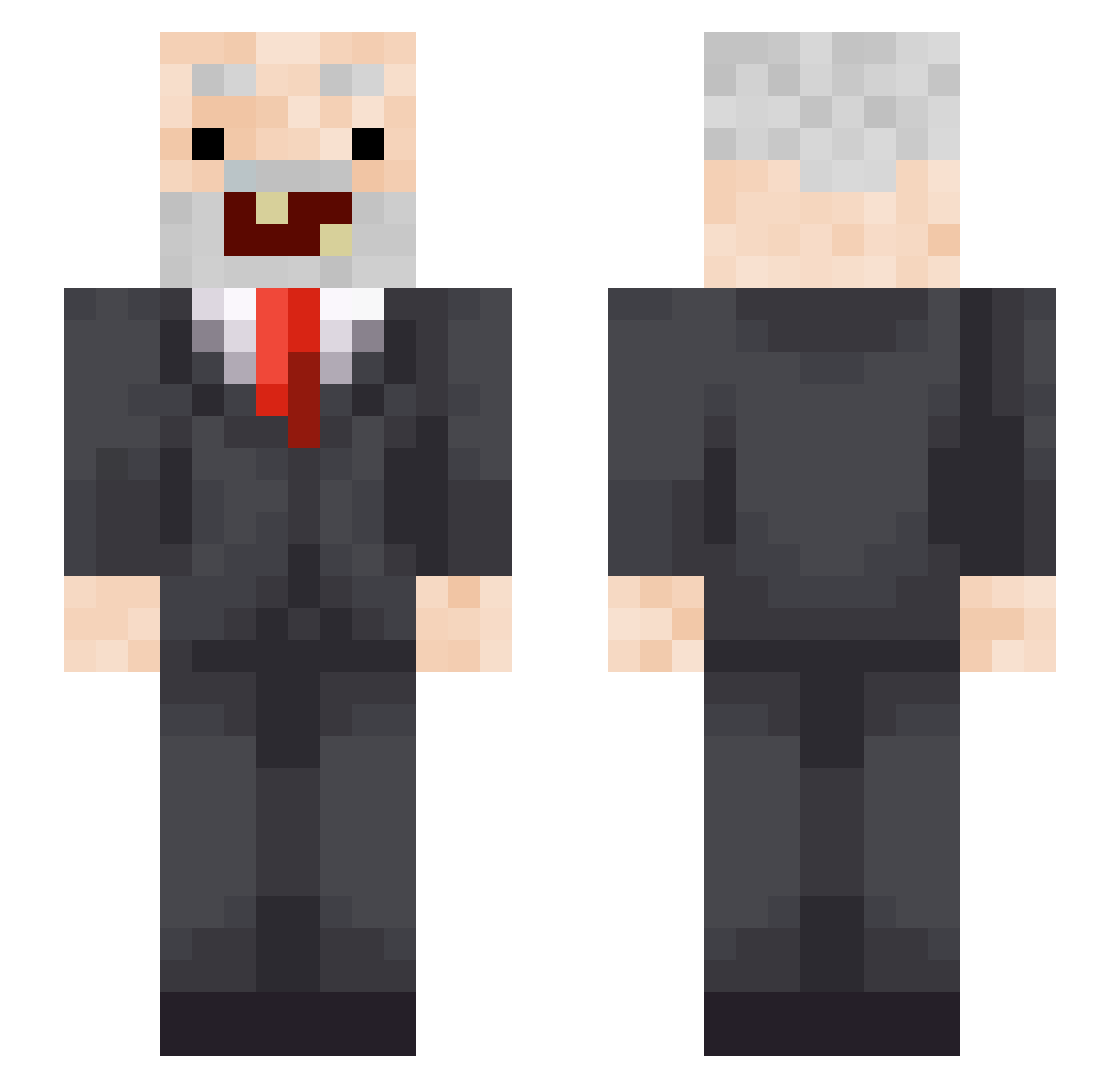 Alteier Minecraft skin, front and back view