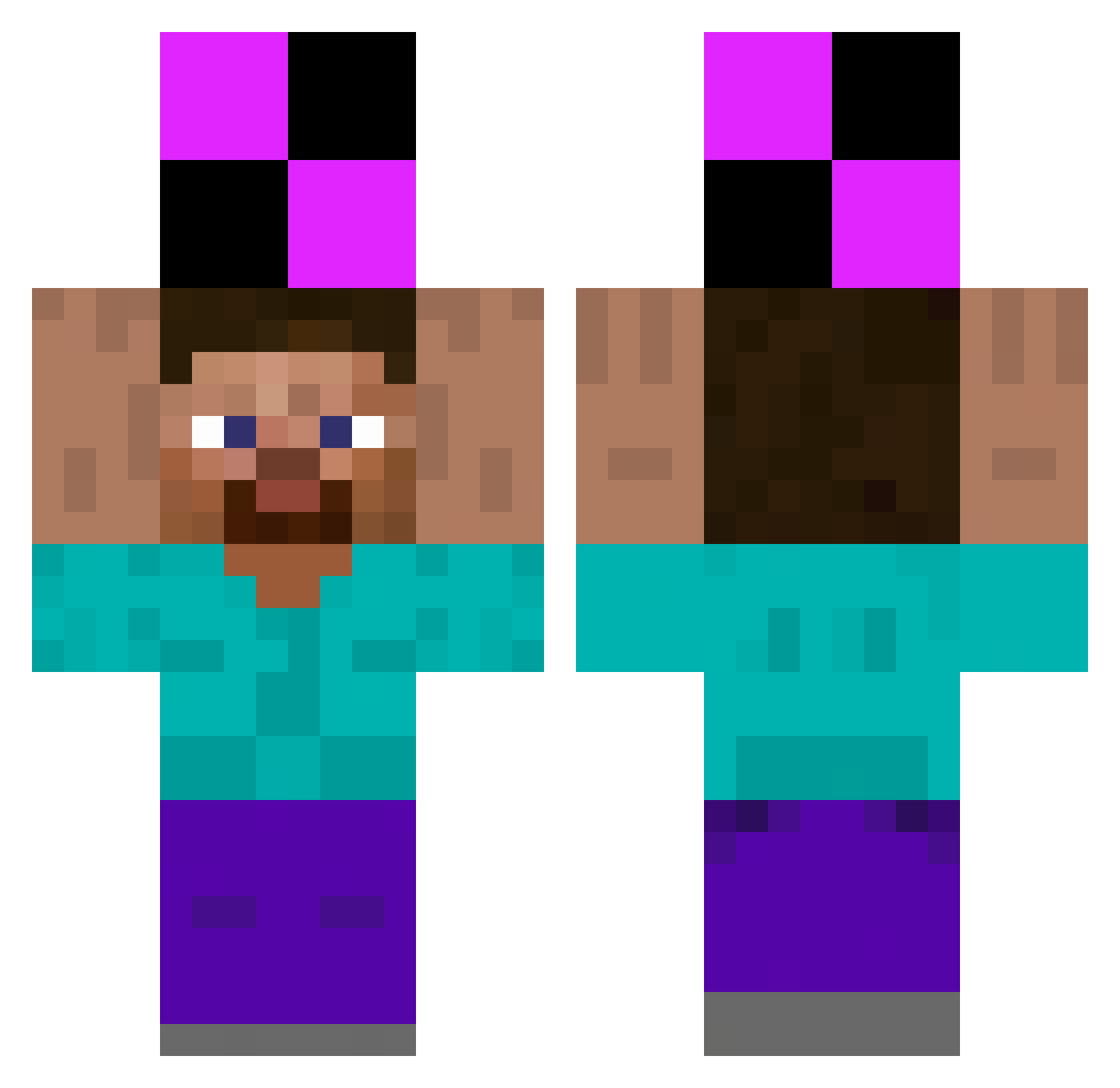 TheFredator Minecraft skin, front and back view