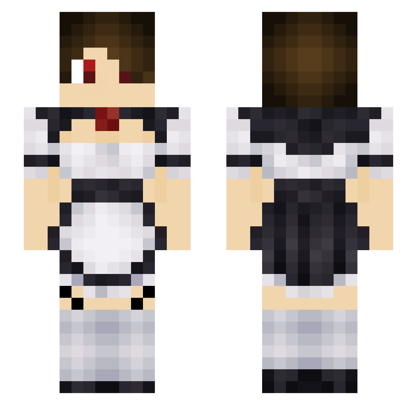Bonkerino Minecraft skin, front and back view