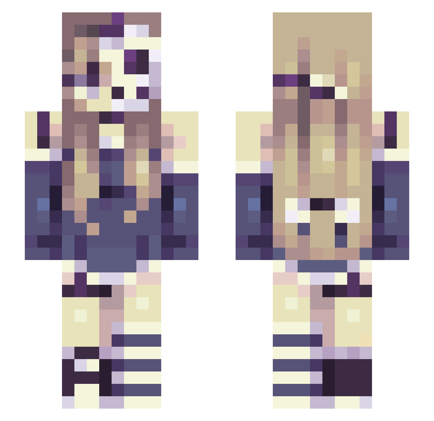 Rose_King_ Minecraft skin, front and back view