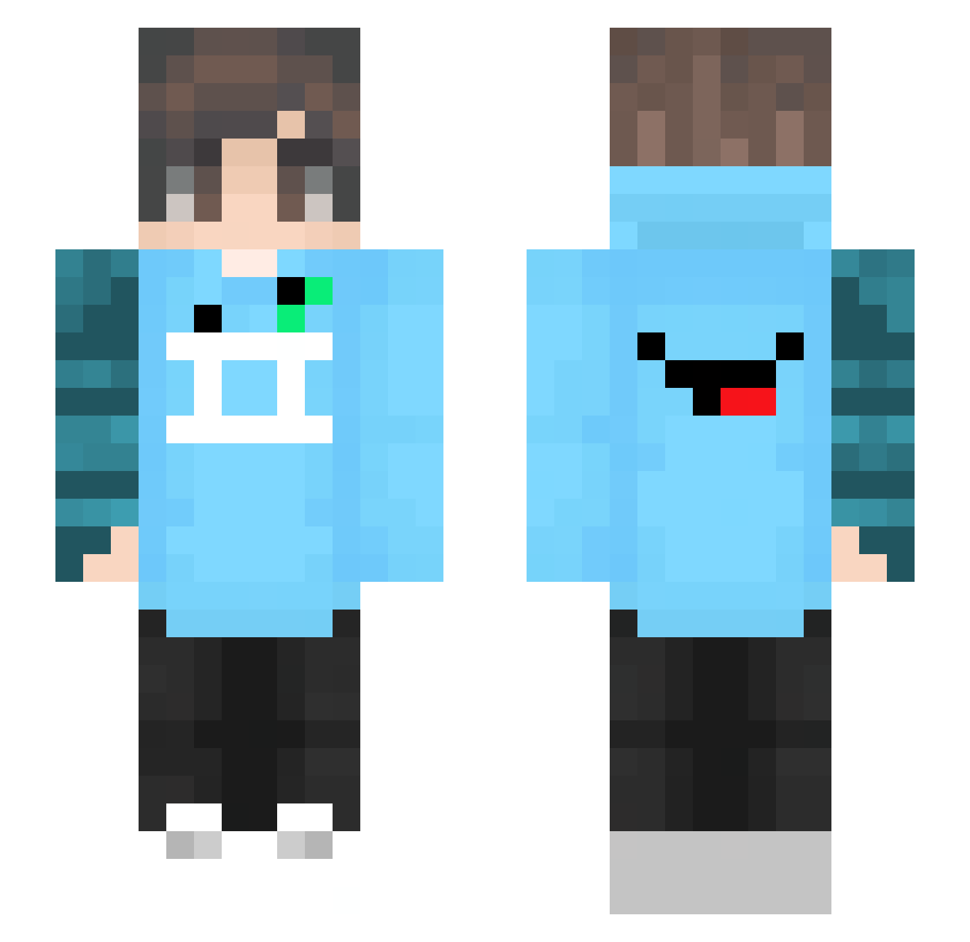 sIapp3r Minecraft skin, front and back view