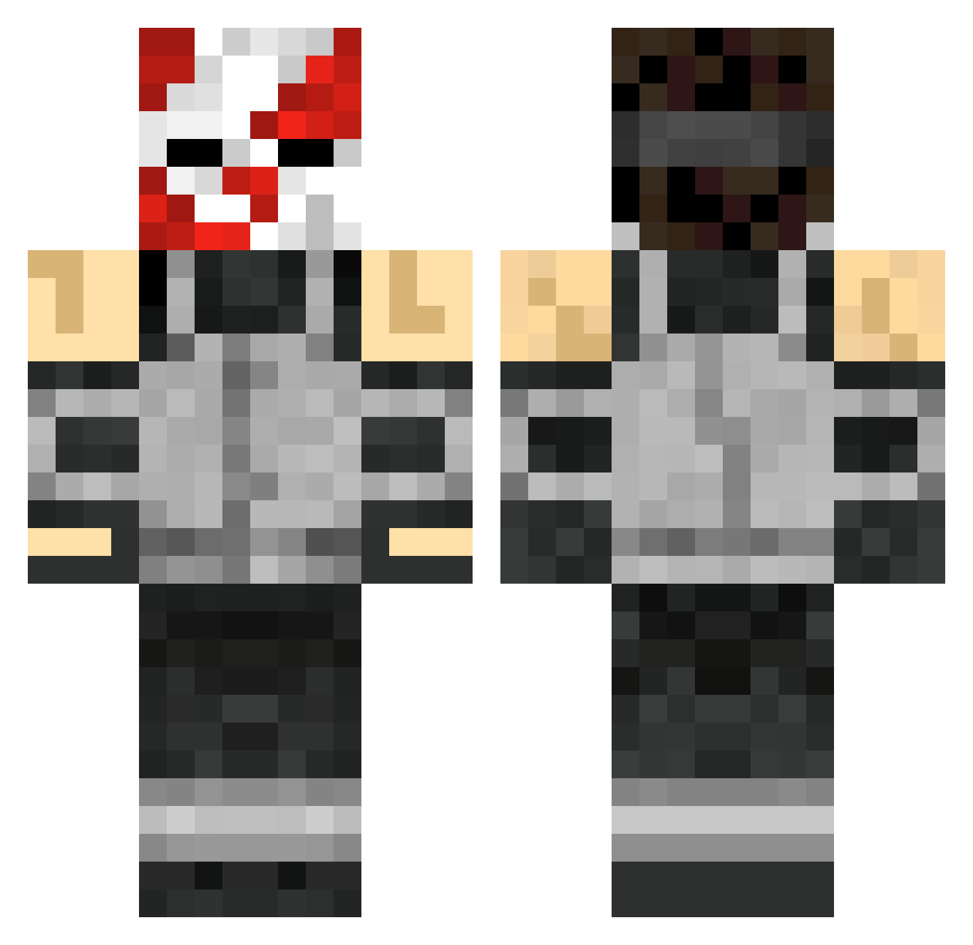 SergioRed Minecraft skin, front and back view