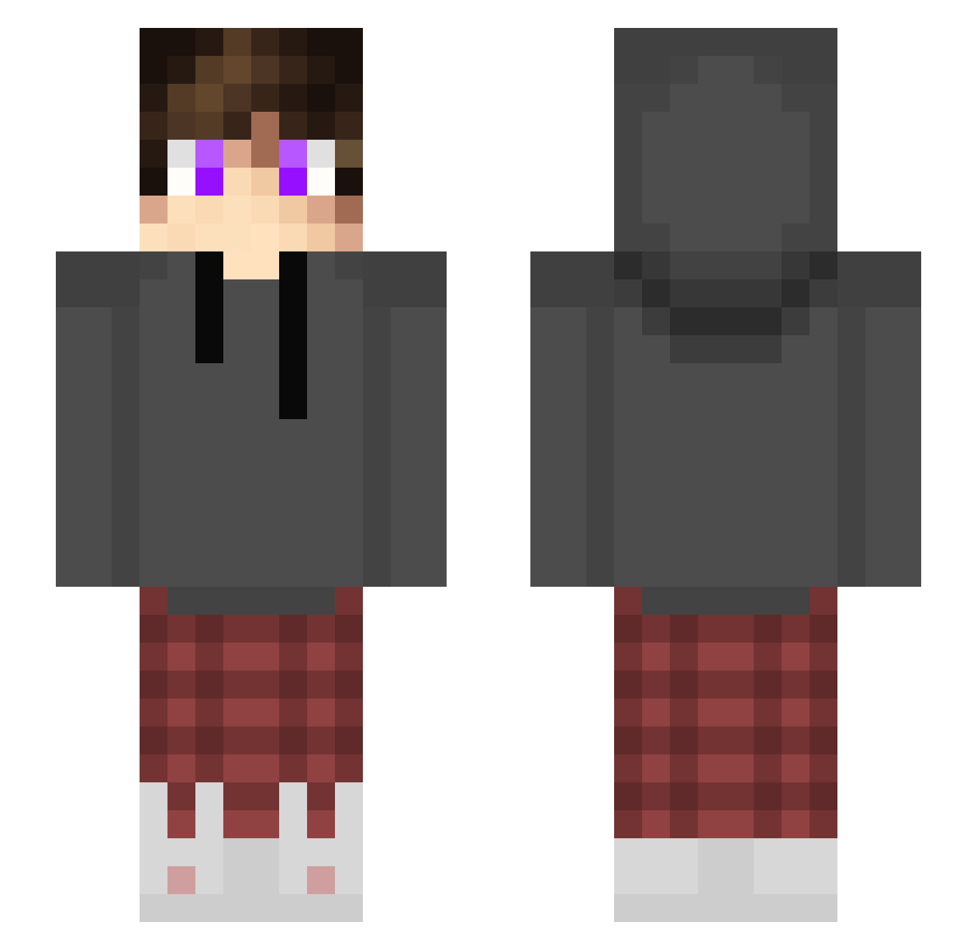 Lozzien17 Minecraft skin, front and back view