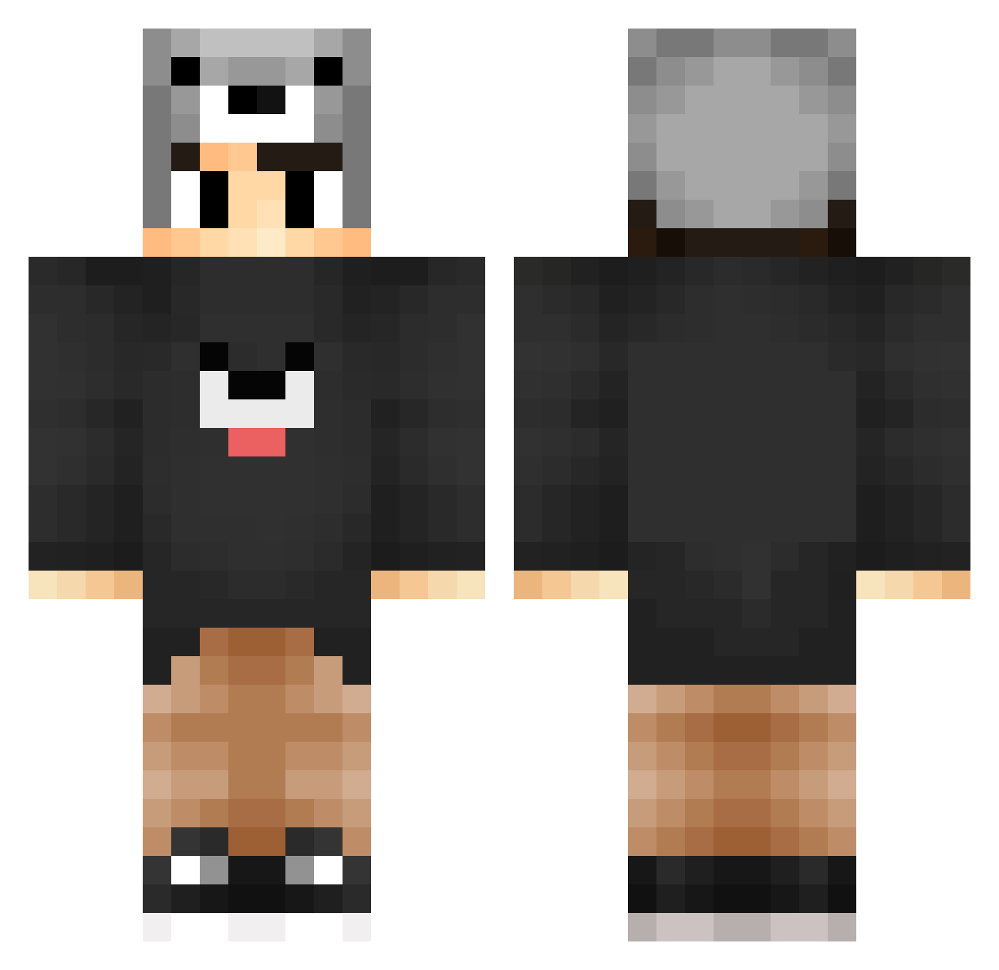 TheCrazyy Minecraft skin, front and back view