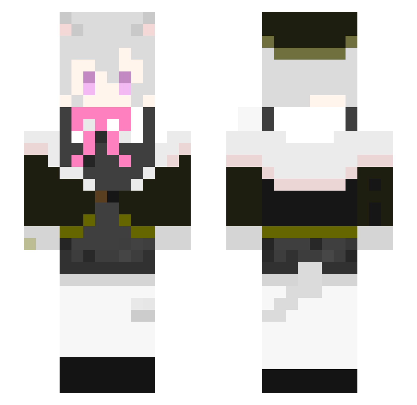 sqrtox Minecraft skin, front and back view