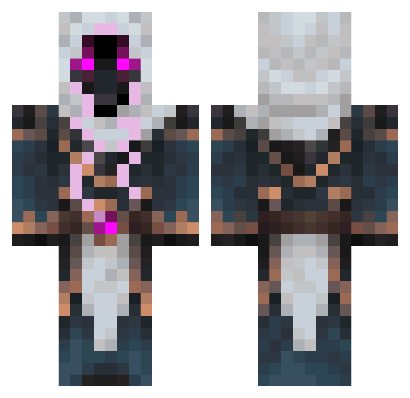 Comander990 Minecraft skin, front and back view