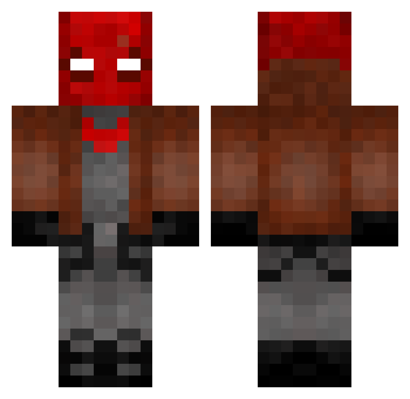 SlumpedKnight Minecraft skin, front and back view