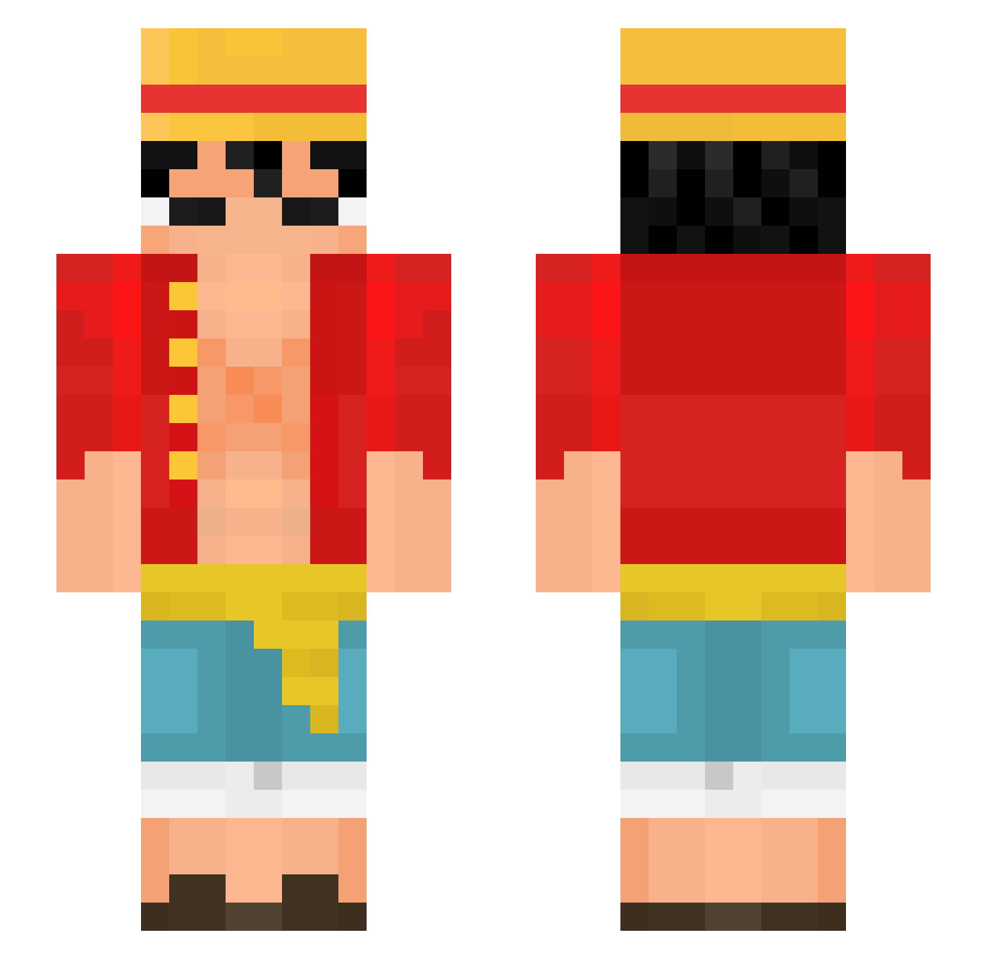 Txbyxx Minecraft skin, front and back view