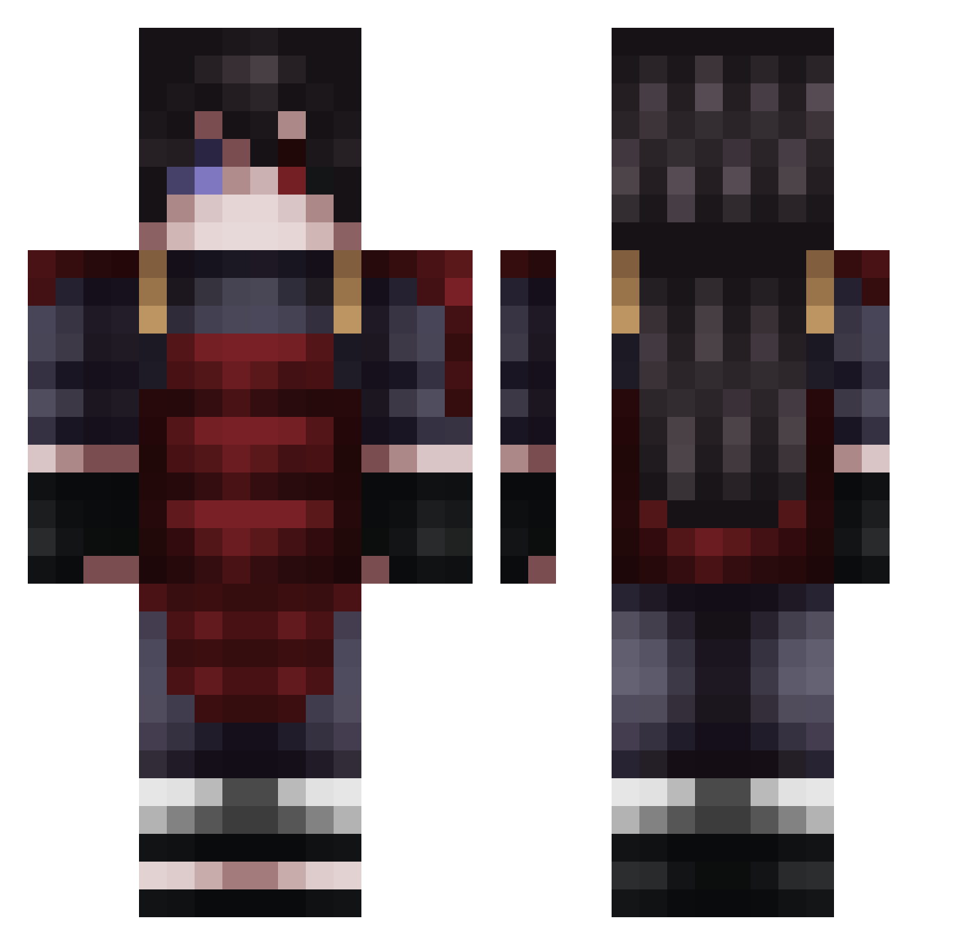 WirySiko Minecraft skin, front and back view