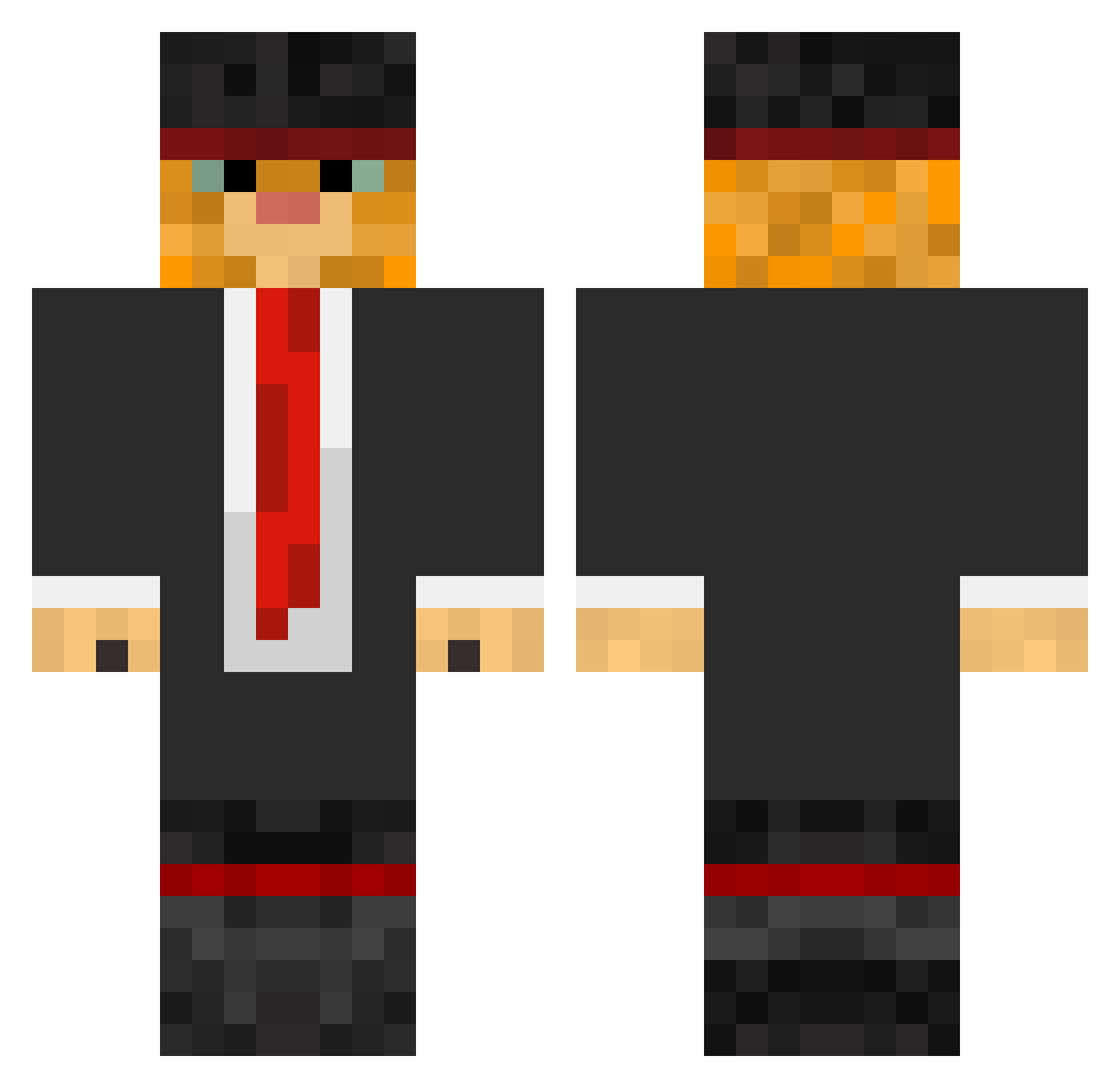 Zacnyczatpl Minecraft skin, front and back view
