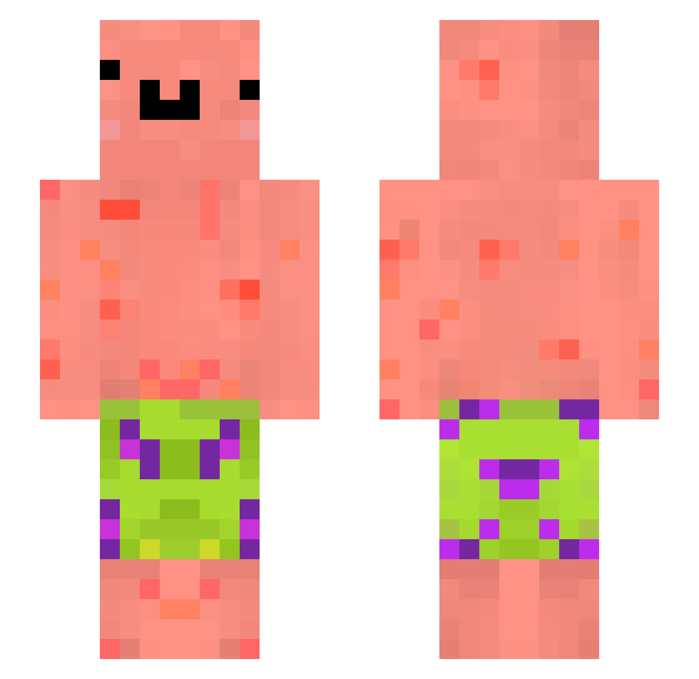 HappyTurrtle_ Minecraft skin, front and back view