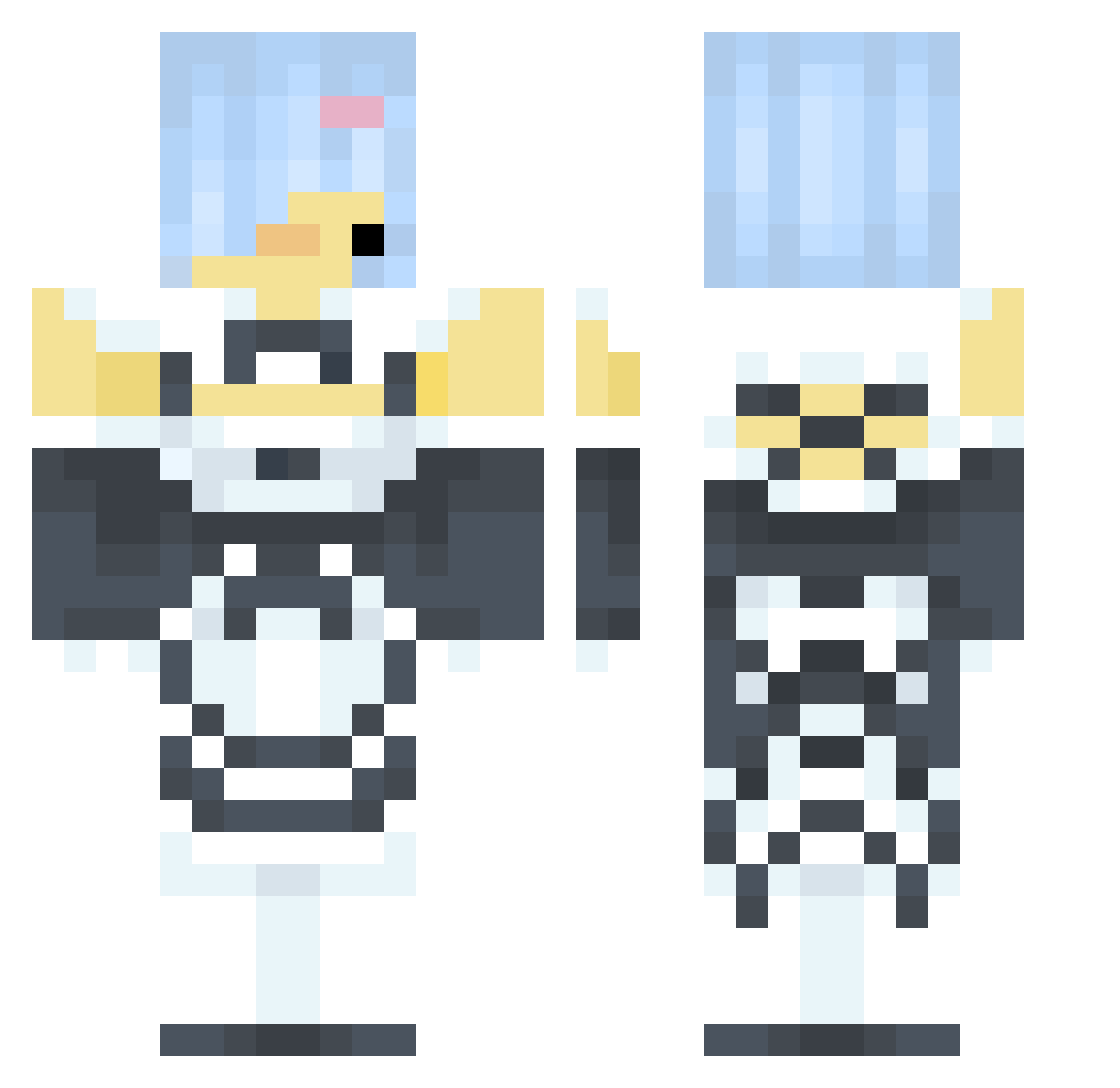 itzmer12 Minecraft skin, front and back view