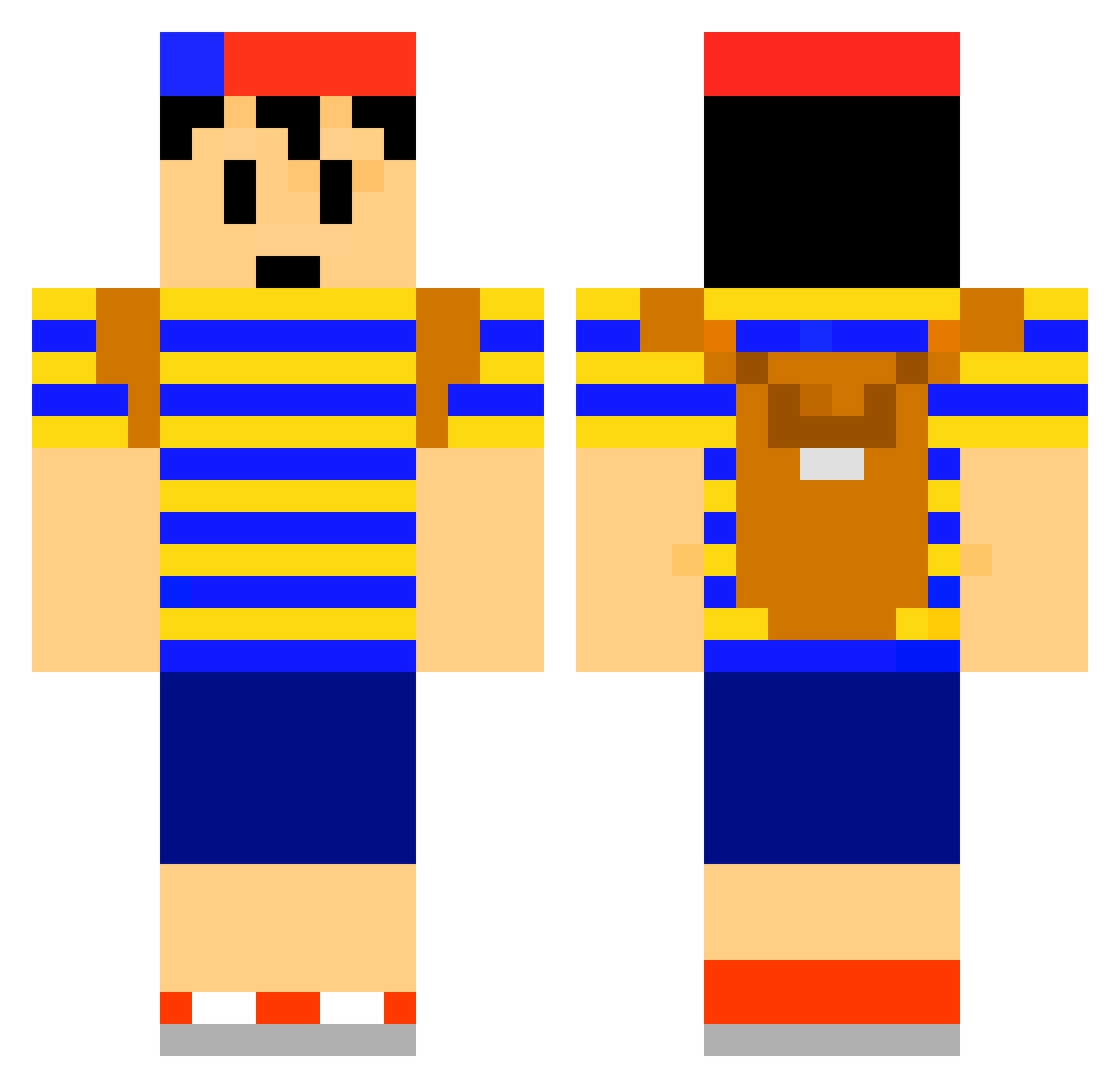 Taygeta Minecraft skin, front and back view