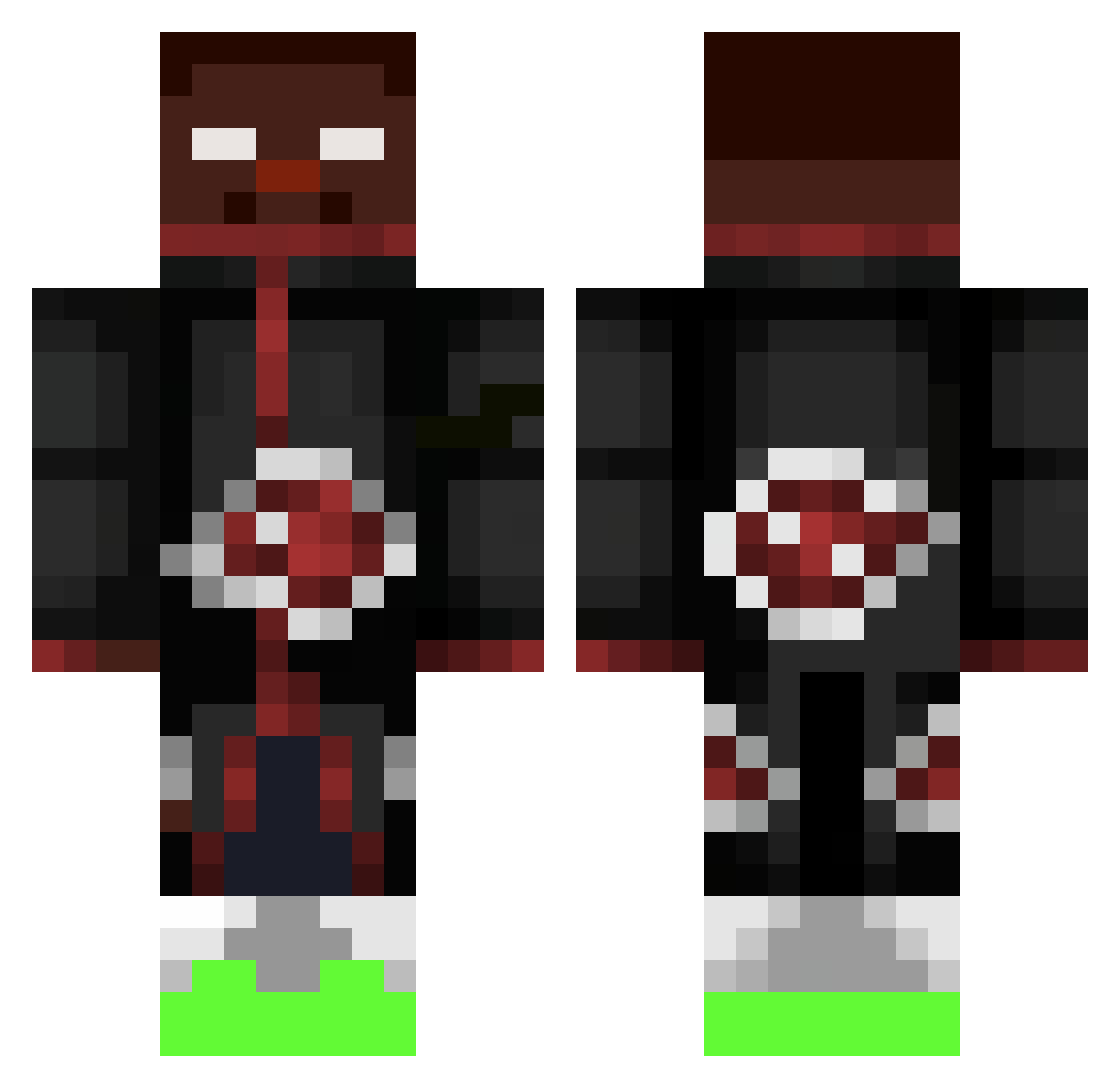 Nickolantern65 Minecraft skin, front and back view