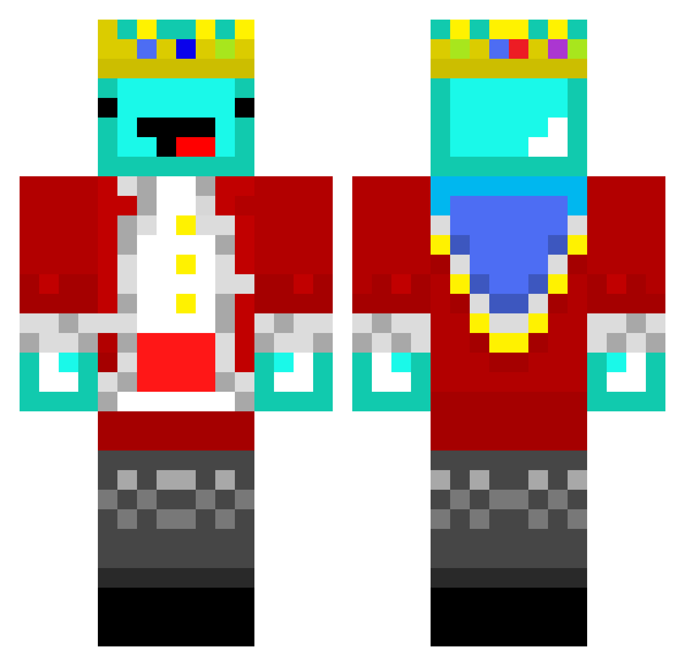 Skepno Minecraft skin, front and back view