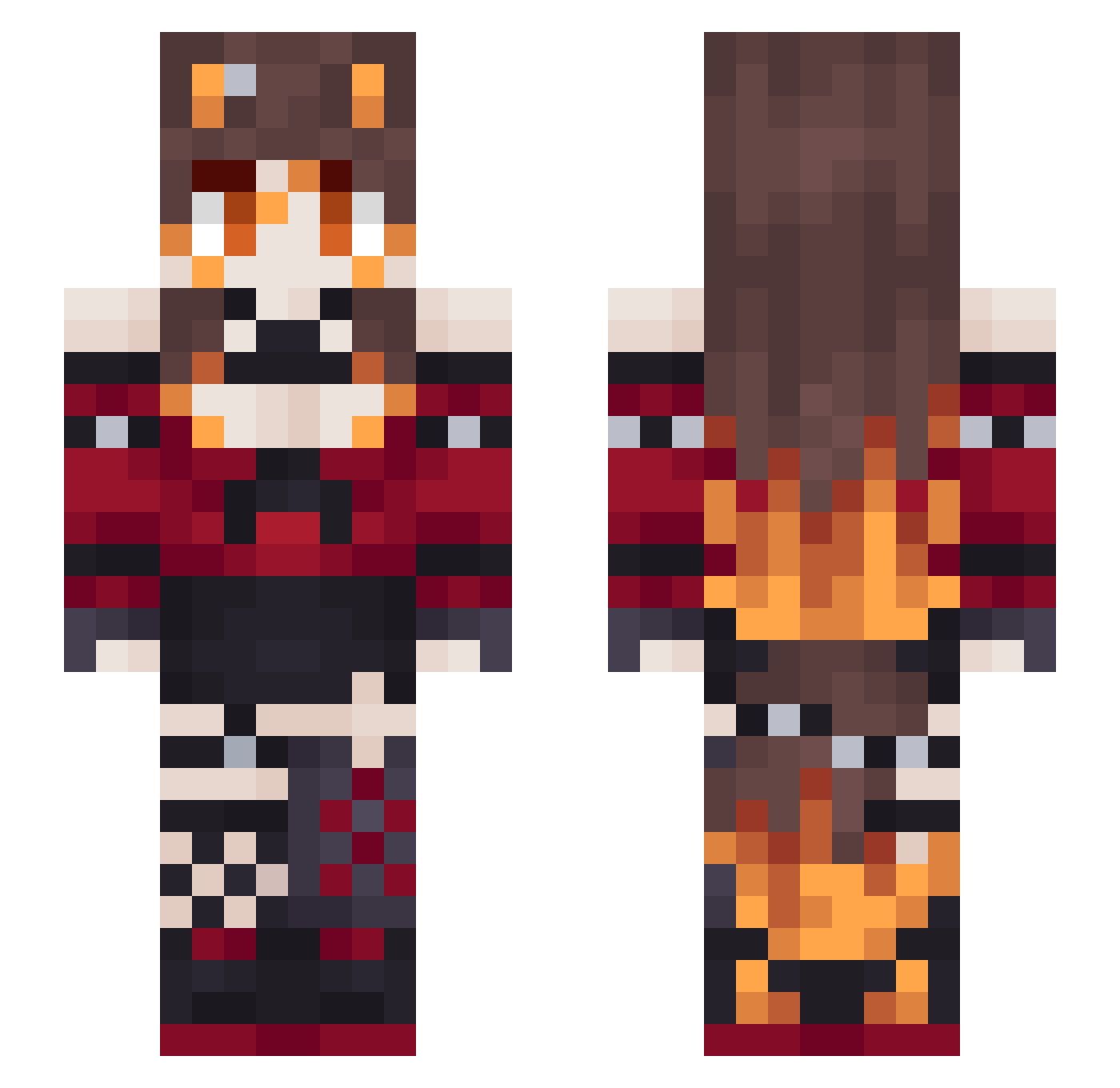 Matmmm Minecraft skin, front and back view
