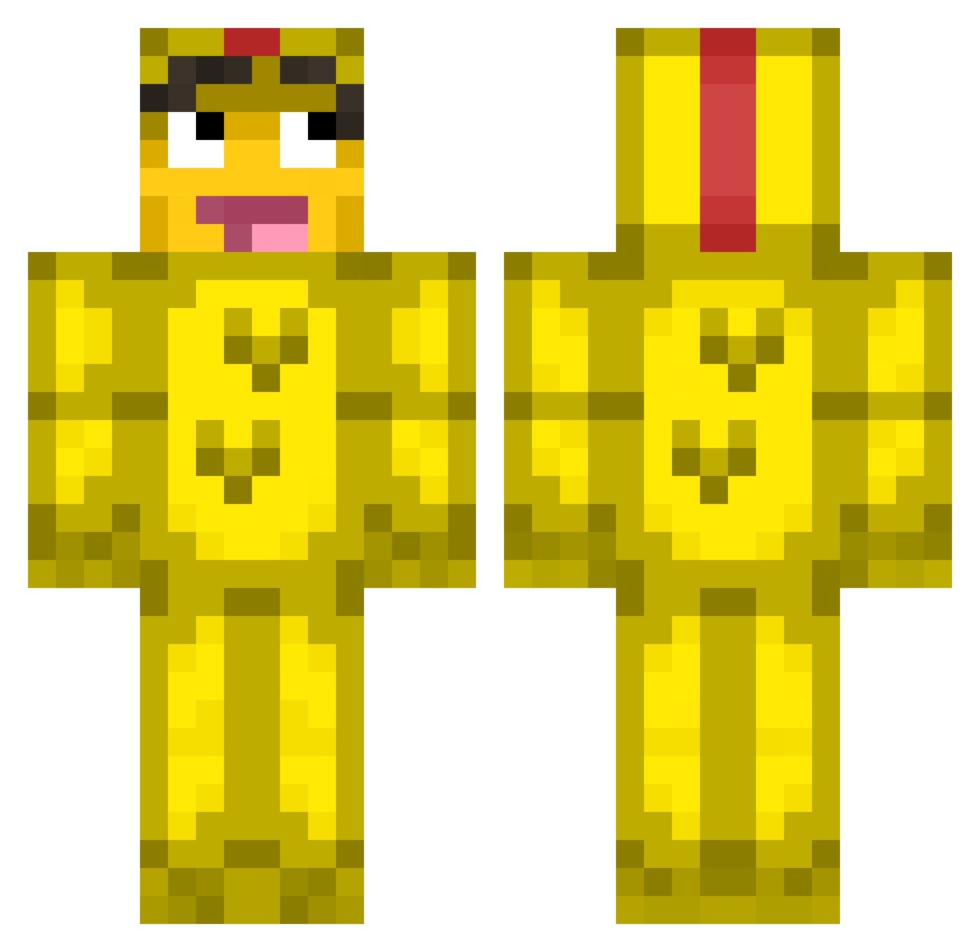 entvmbed Minecraft skin, front and back view