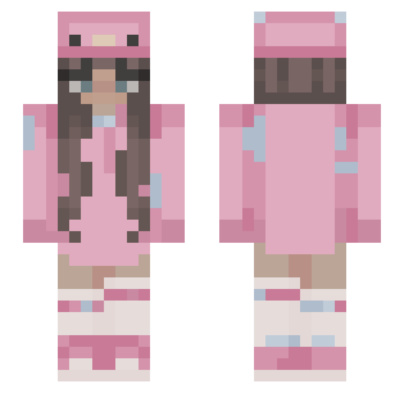 Skelytor Minecraft skin, front and back view