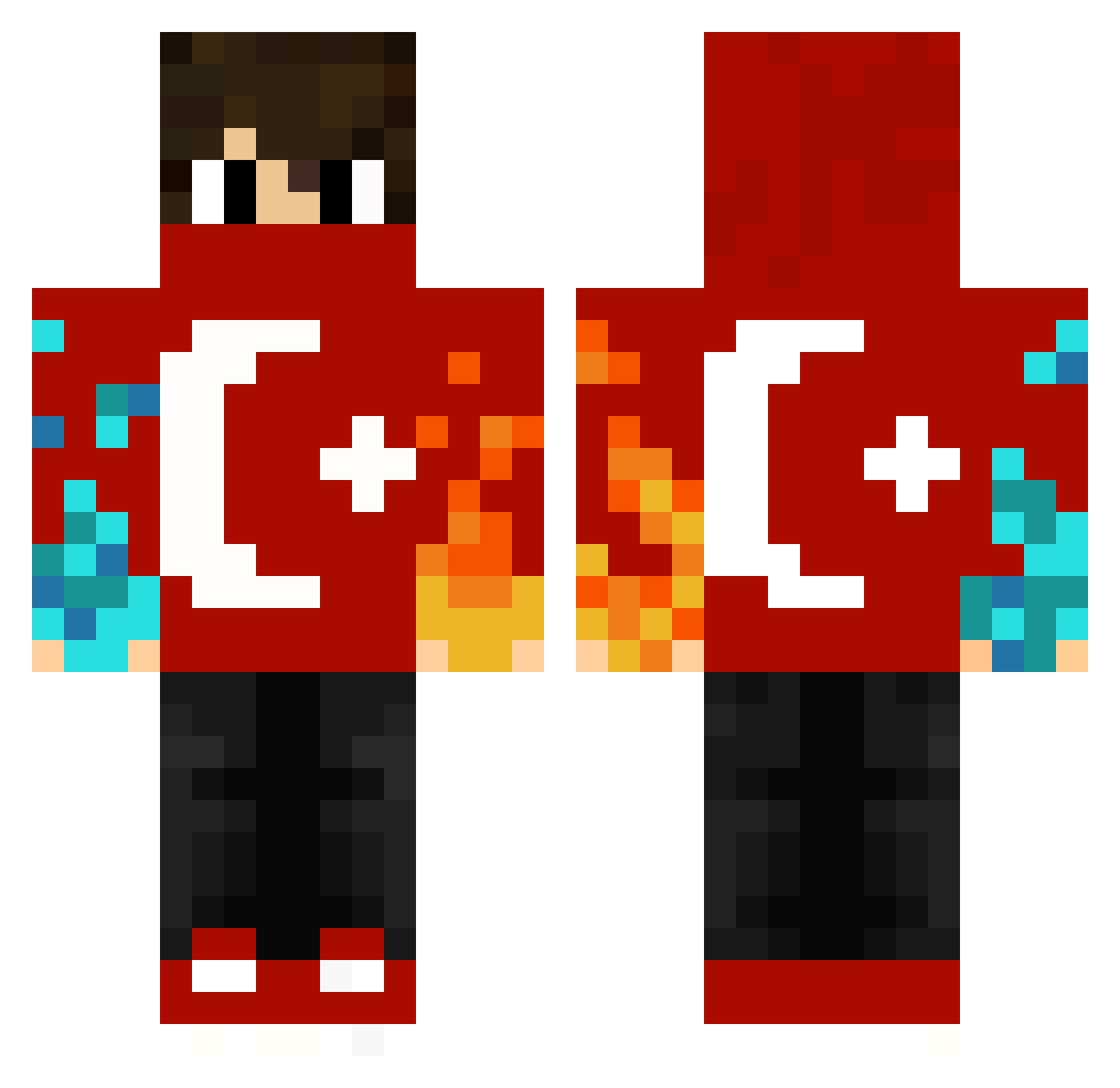 NotRabsi Minecraft skin, front and back view