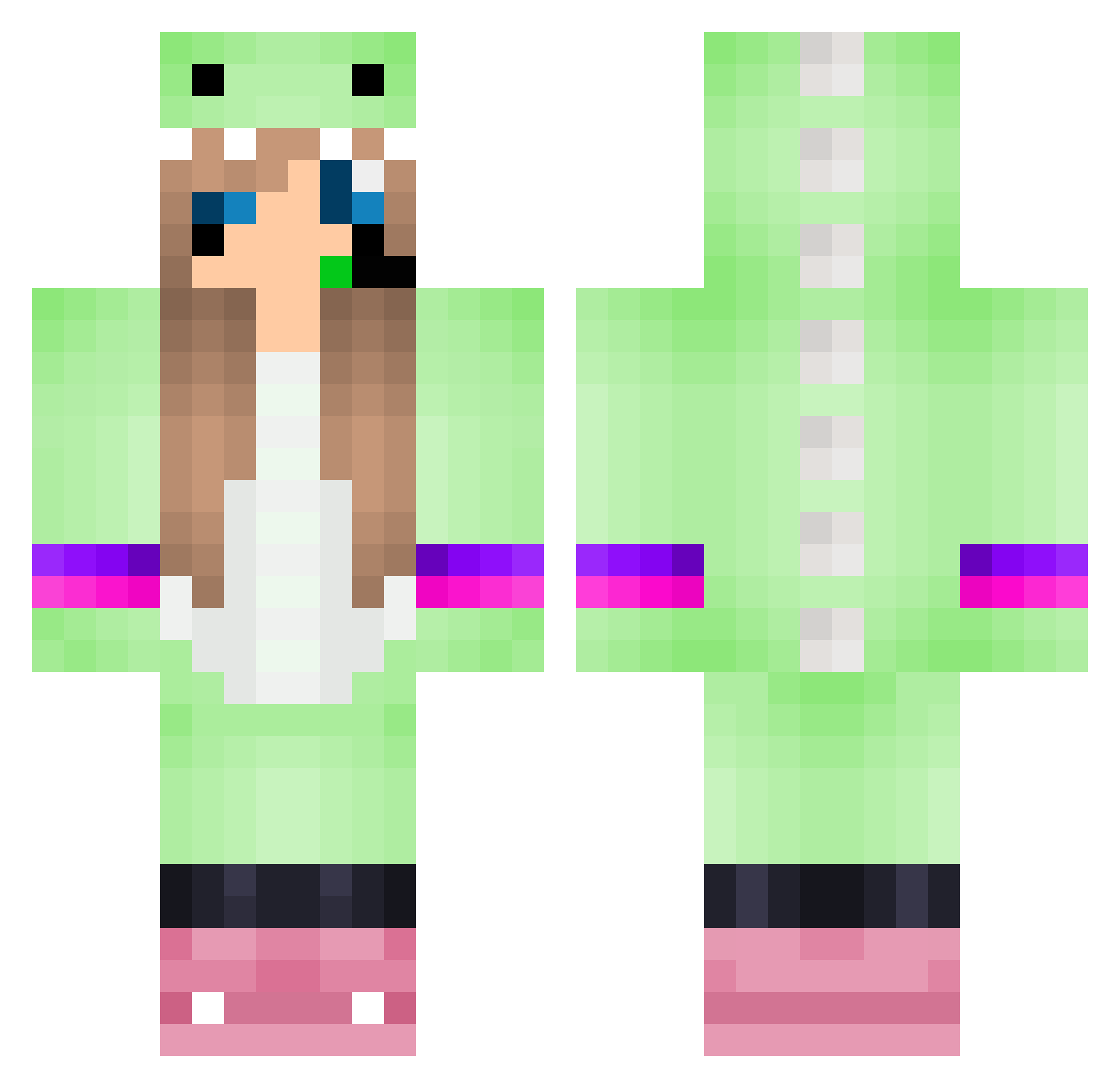 SpicySean Minecraft skin, front and back view