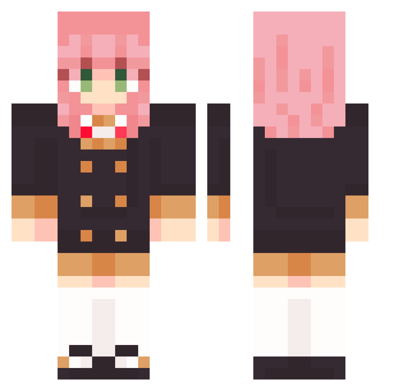 Polikato Minecraft skin, front and back view