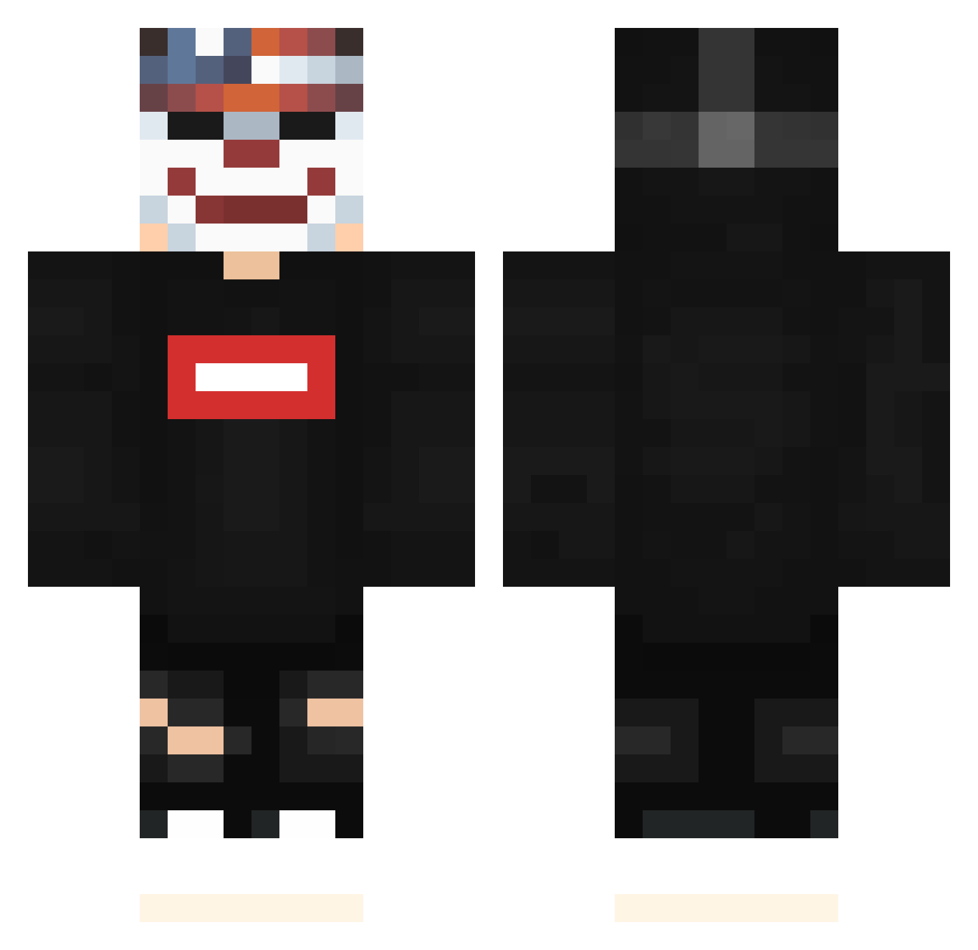 ImPositiveUHC Minecraft skin, front and back view