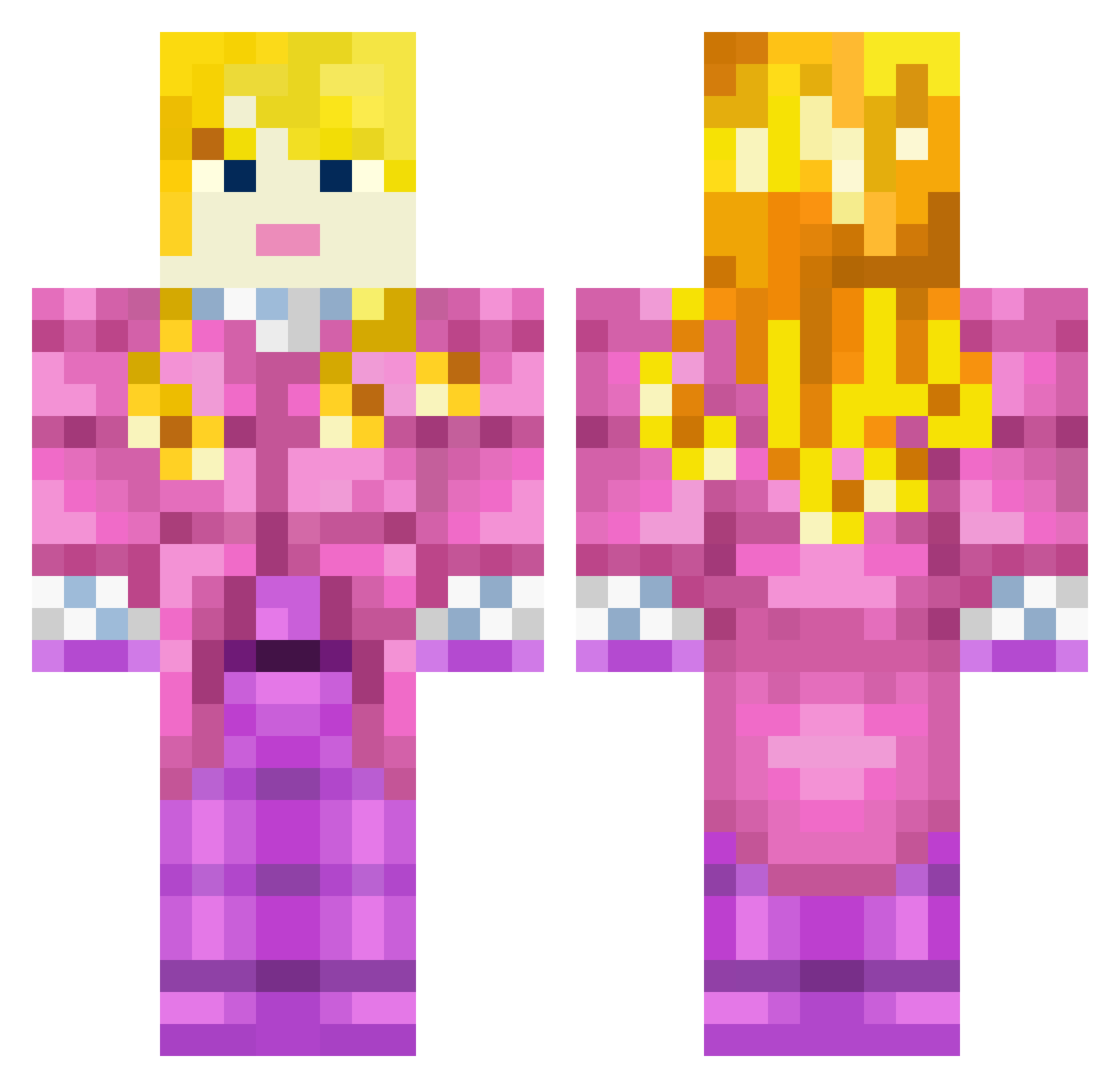 Rxrn1 Minecraft skin, front and back view