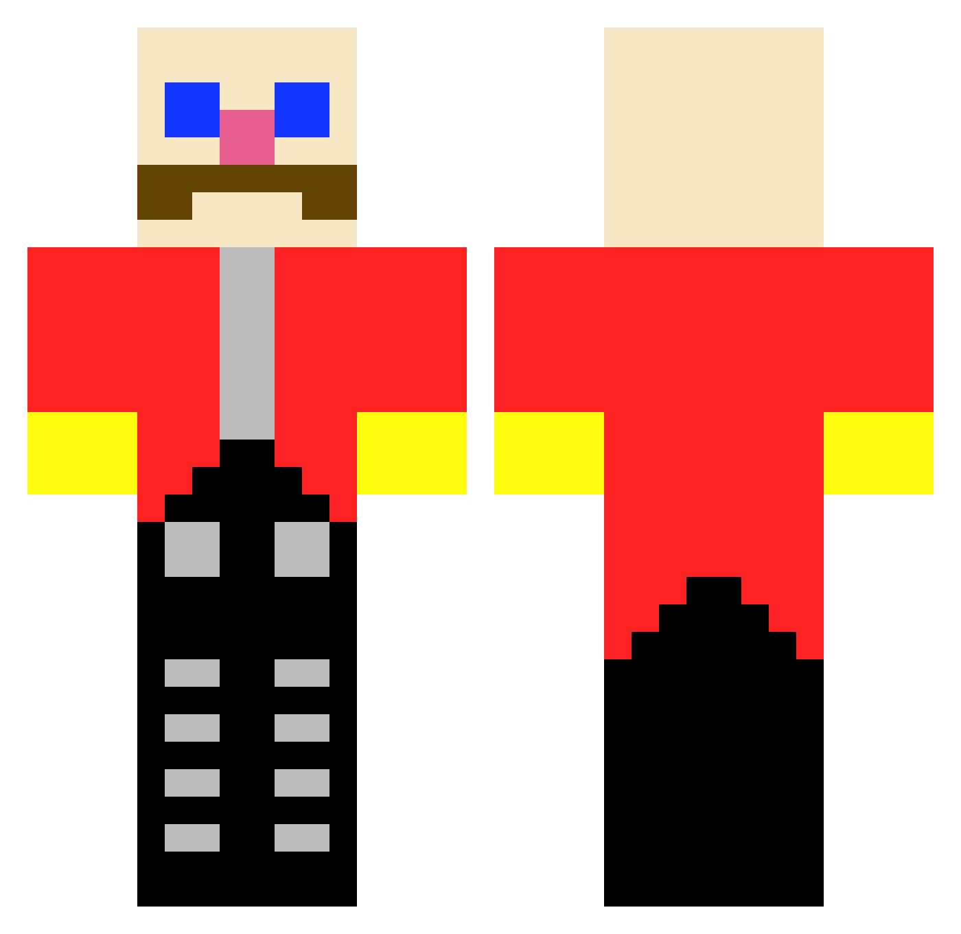 yogut Minecraft skin, front and back view