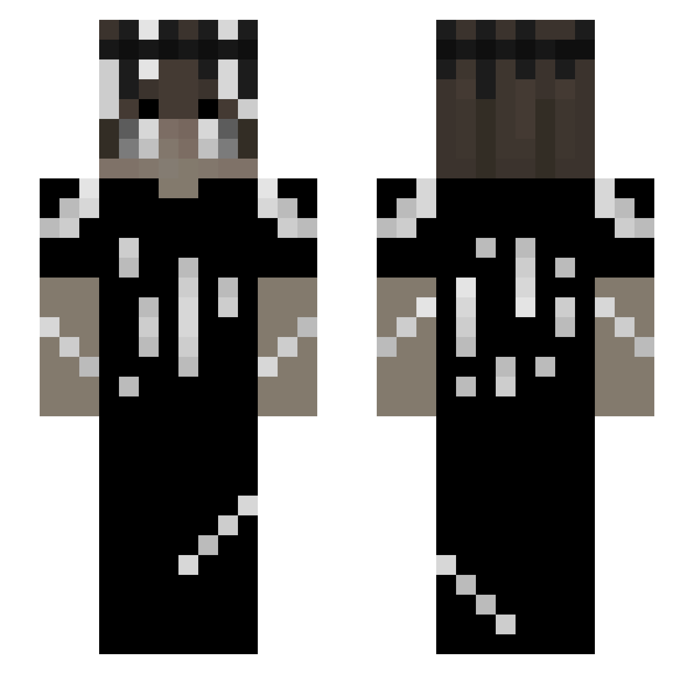 formitiv Minecraft skin, front and back view