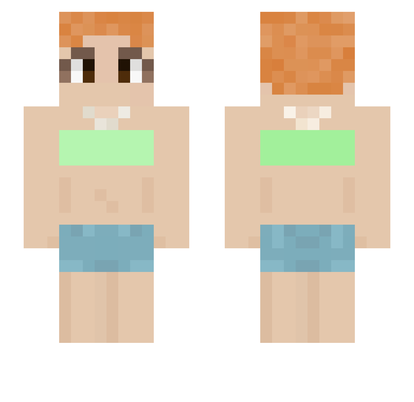 siennmac Minecraft skin, front and back view