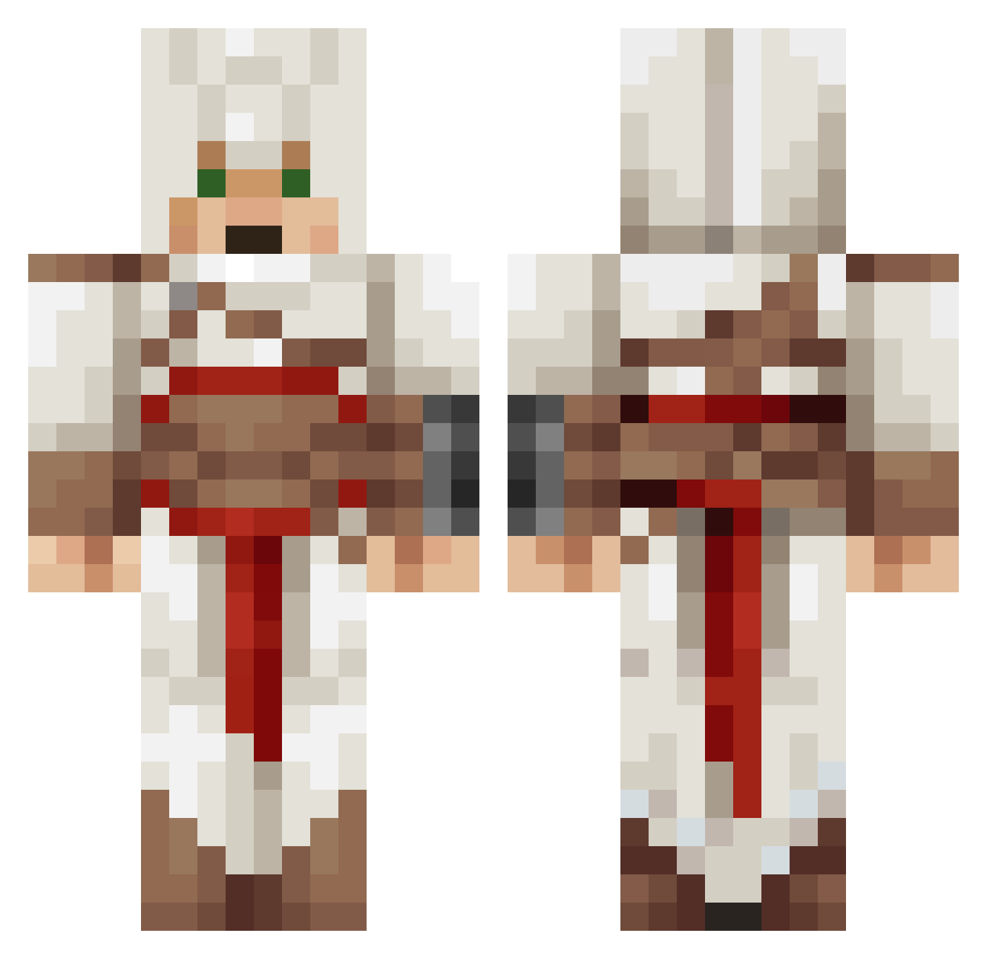 FeatherO Minecraft skin, front and back view