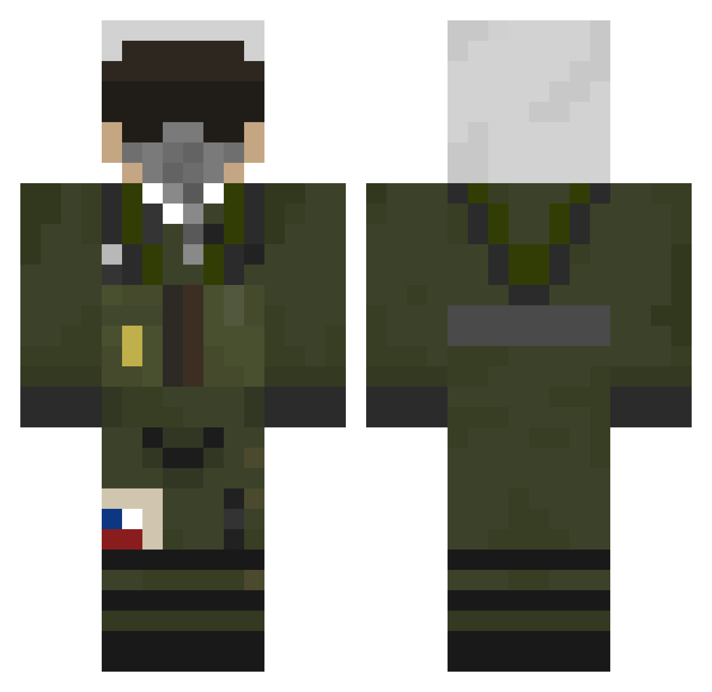 A10ThunderBoolt Minecraft skin, front and back view