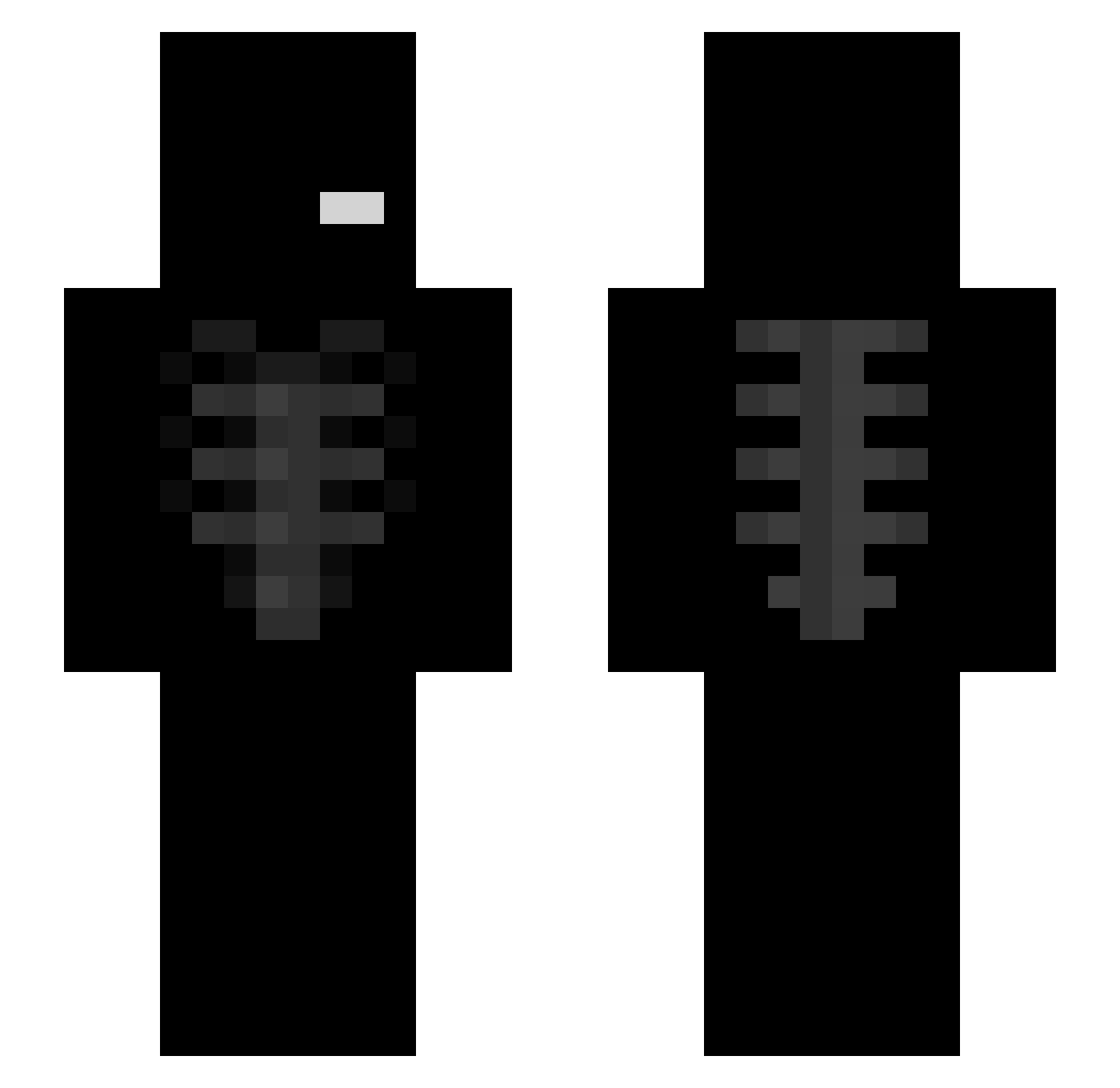 wful Minecraft skin, front and back view