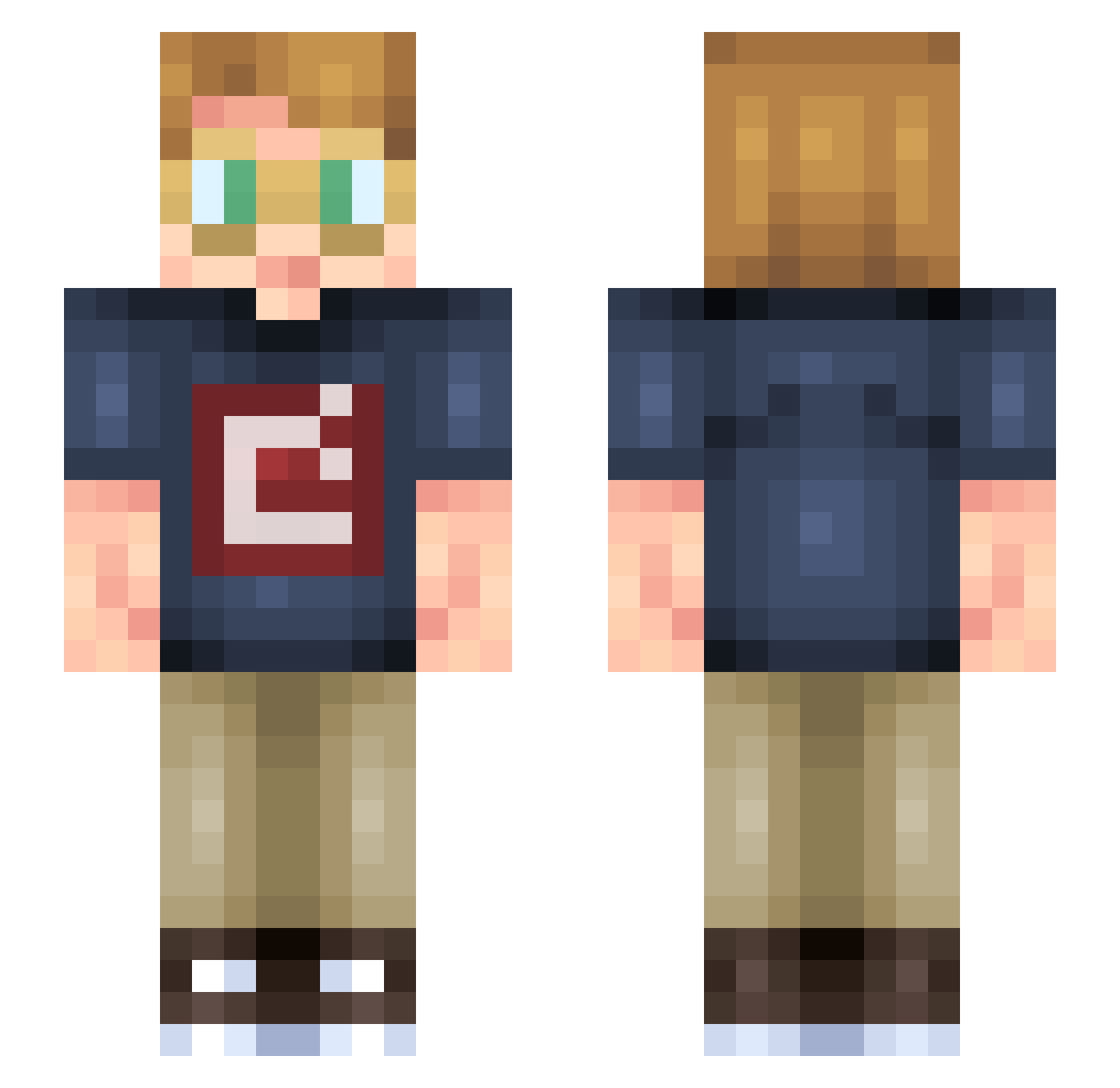 OchBitteNicht Minecraft skin, front and back view