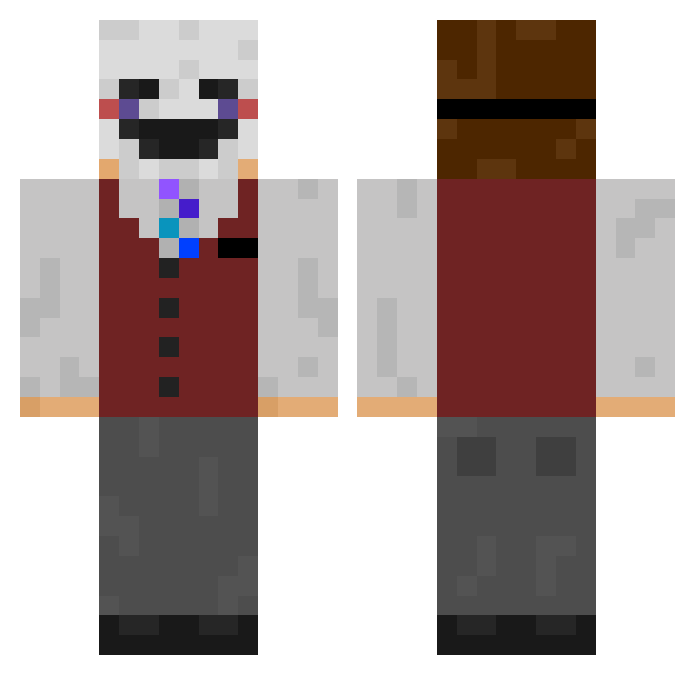 LifeRepo Minecraft skin, front and back view