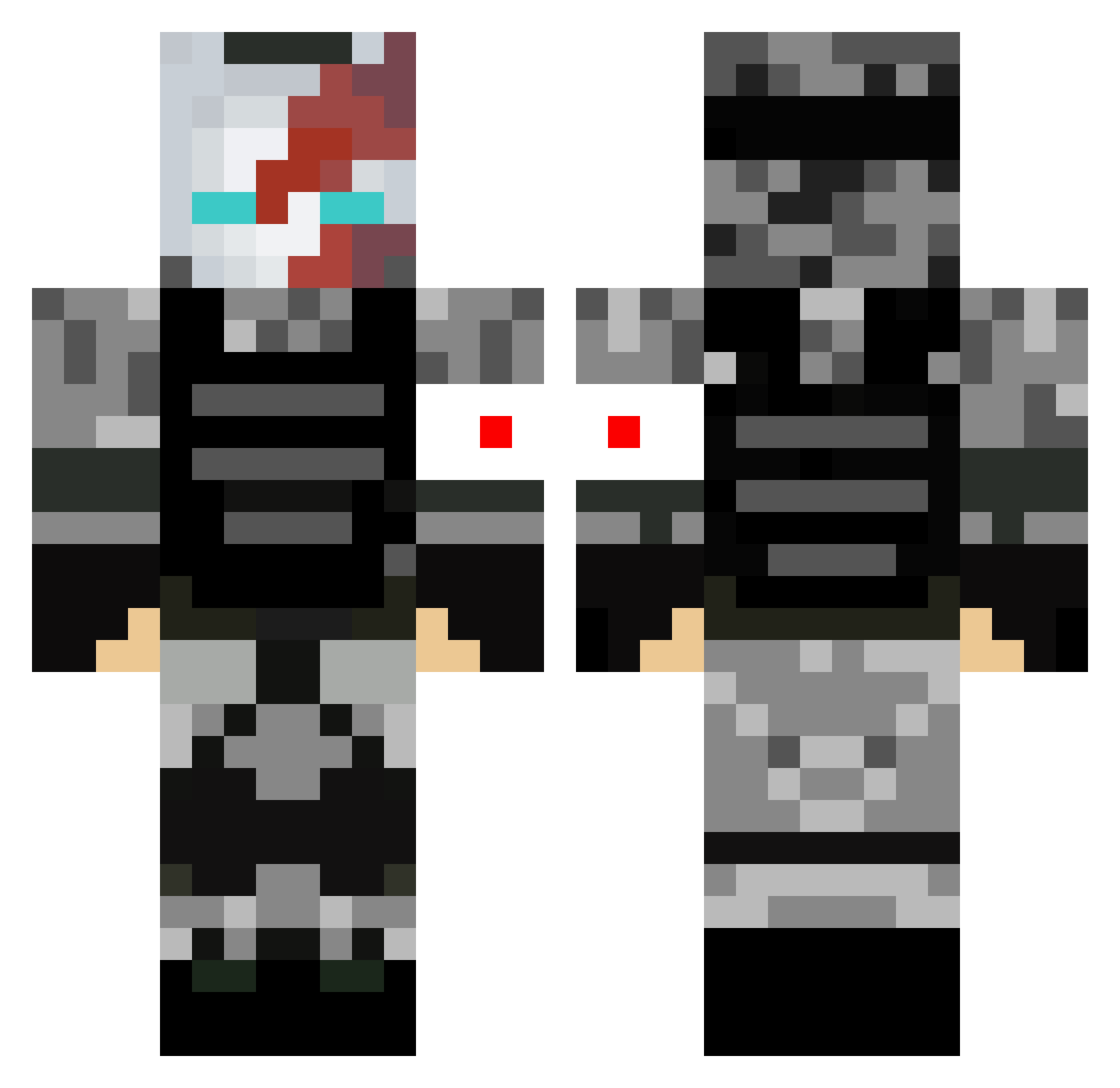 JunkMasterJew Minecraft skin, front and back view