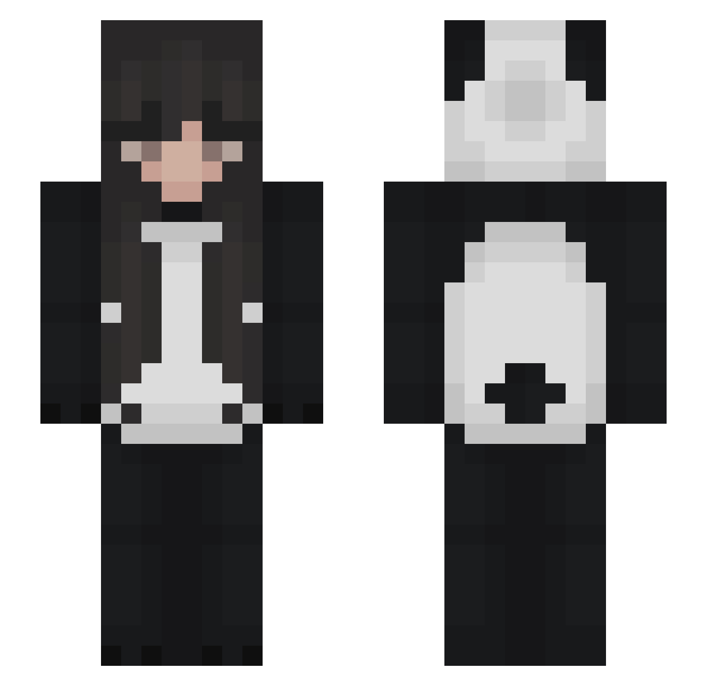 che3ries Minecraft skin, front and back view