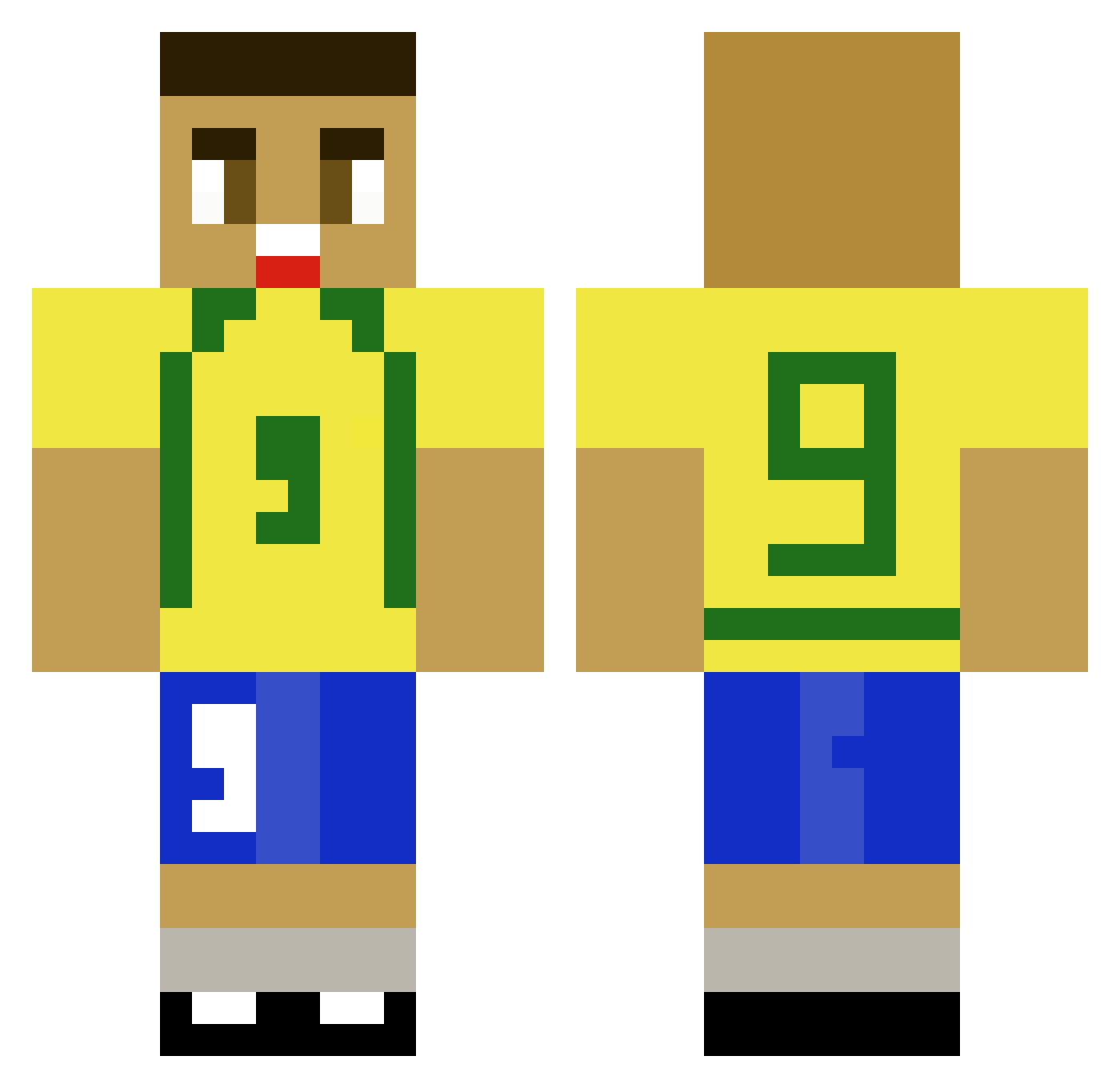 FlipDrengen Minecraft skin, front and back view