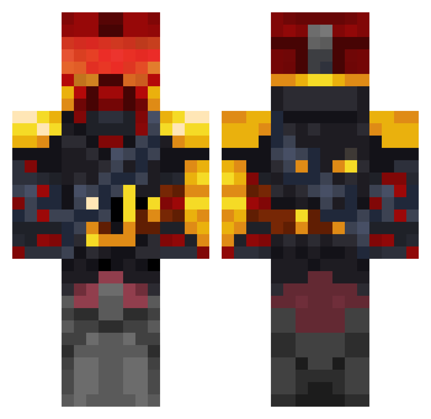 ArmyD Minecraft skin, front and back view
