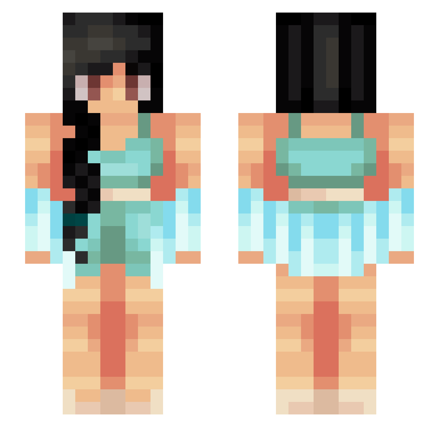 cordwainer Minecraft skin, front and back view