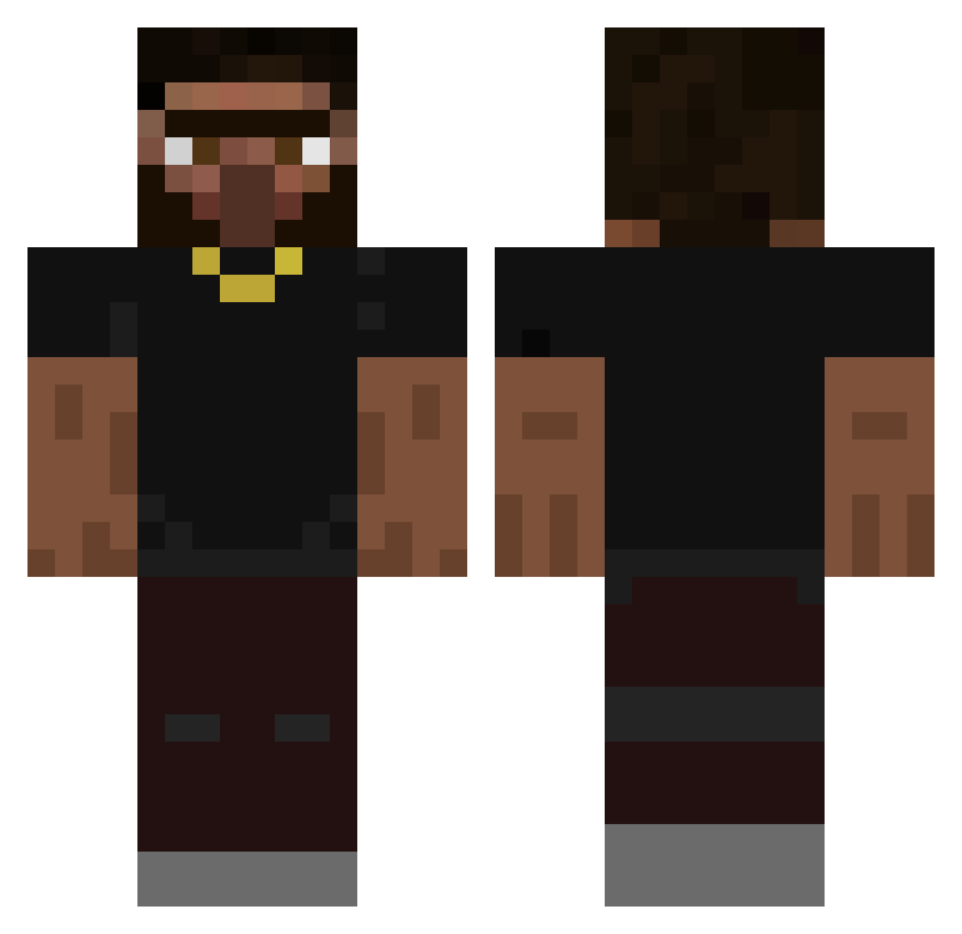 Ynato_ Minecraft skin, front and back view