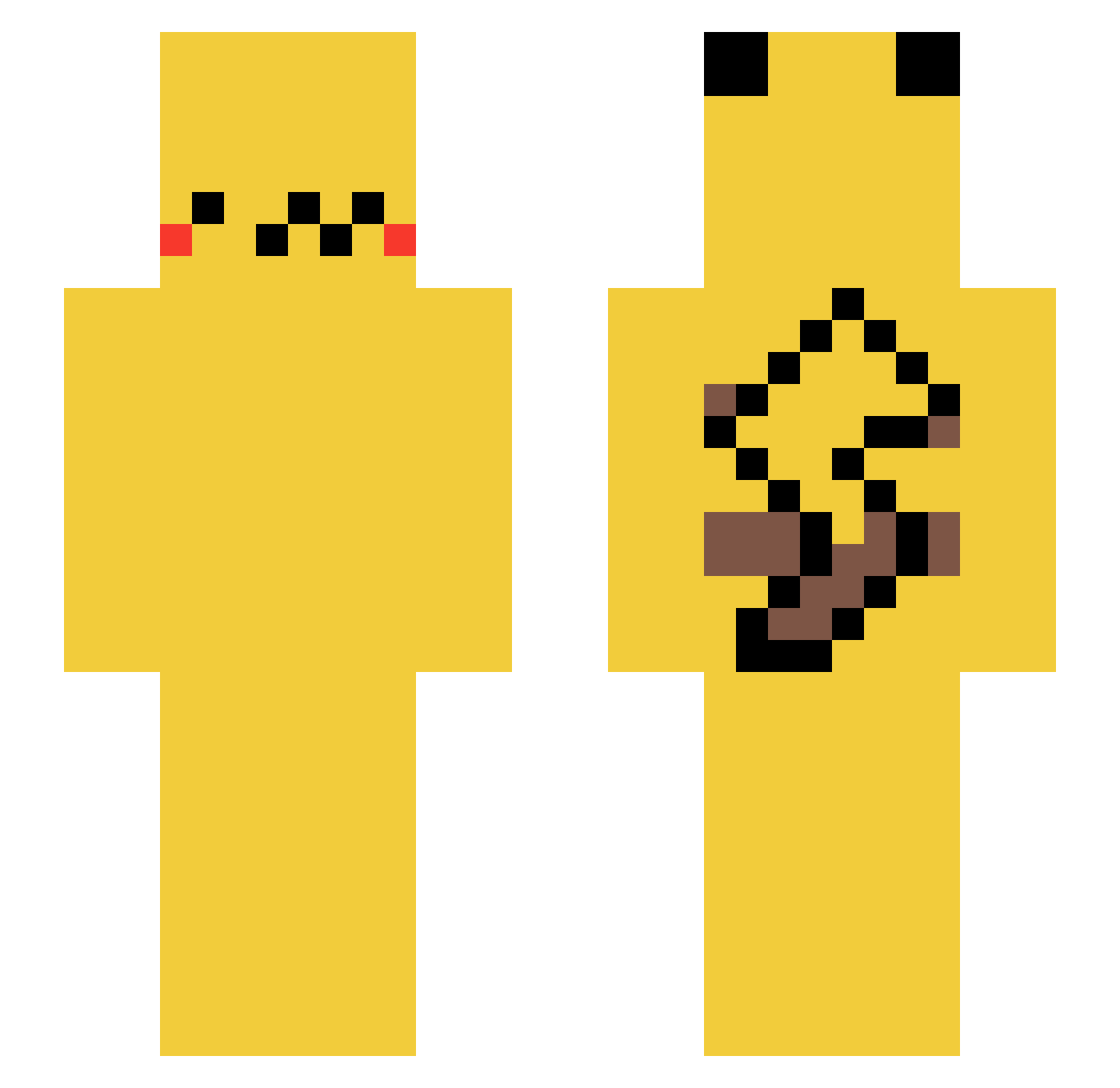 Pika_33 Minecraft skin, front and back view