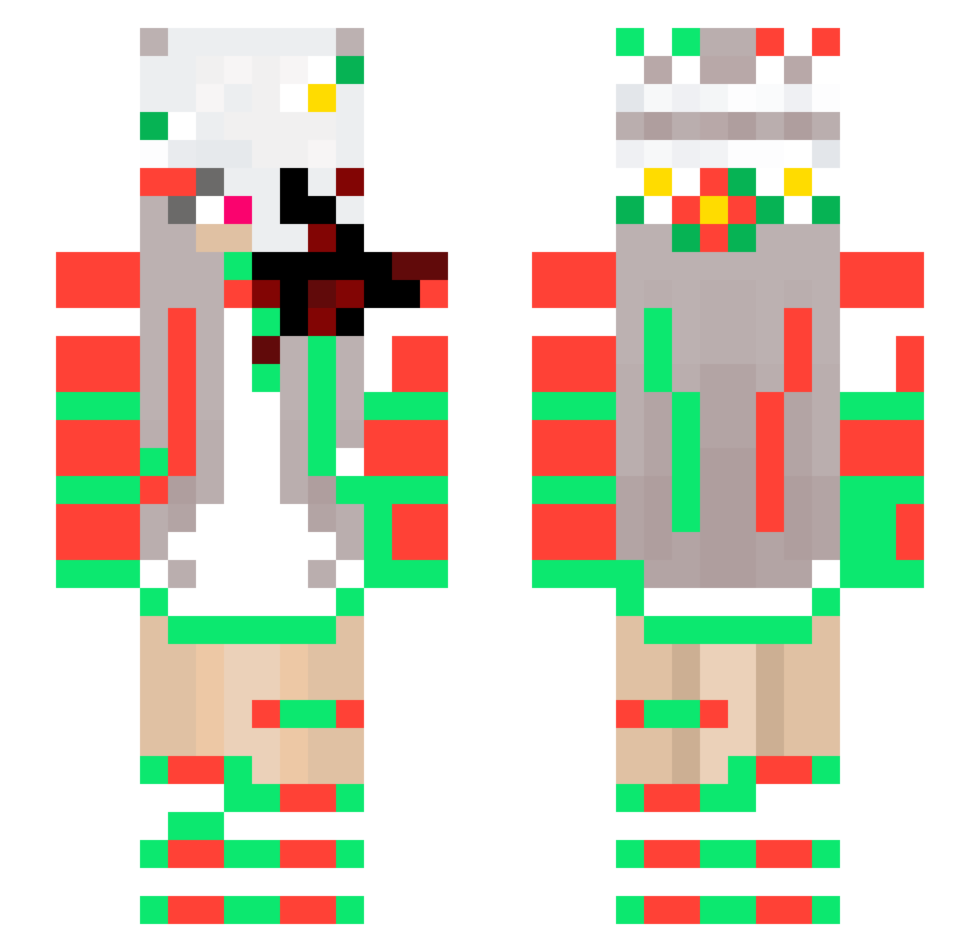 Maaginen Minecraft skin, front and back view