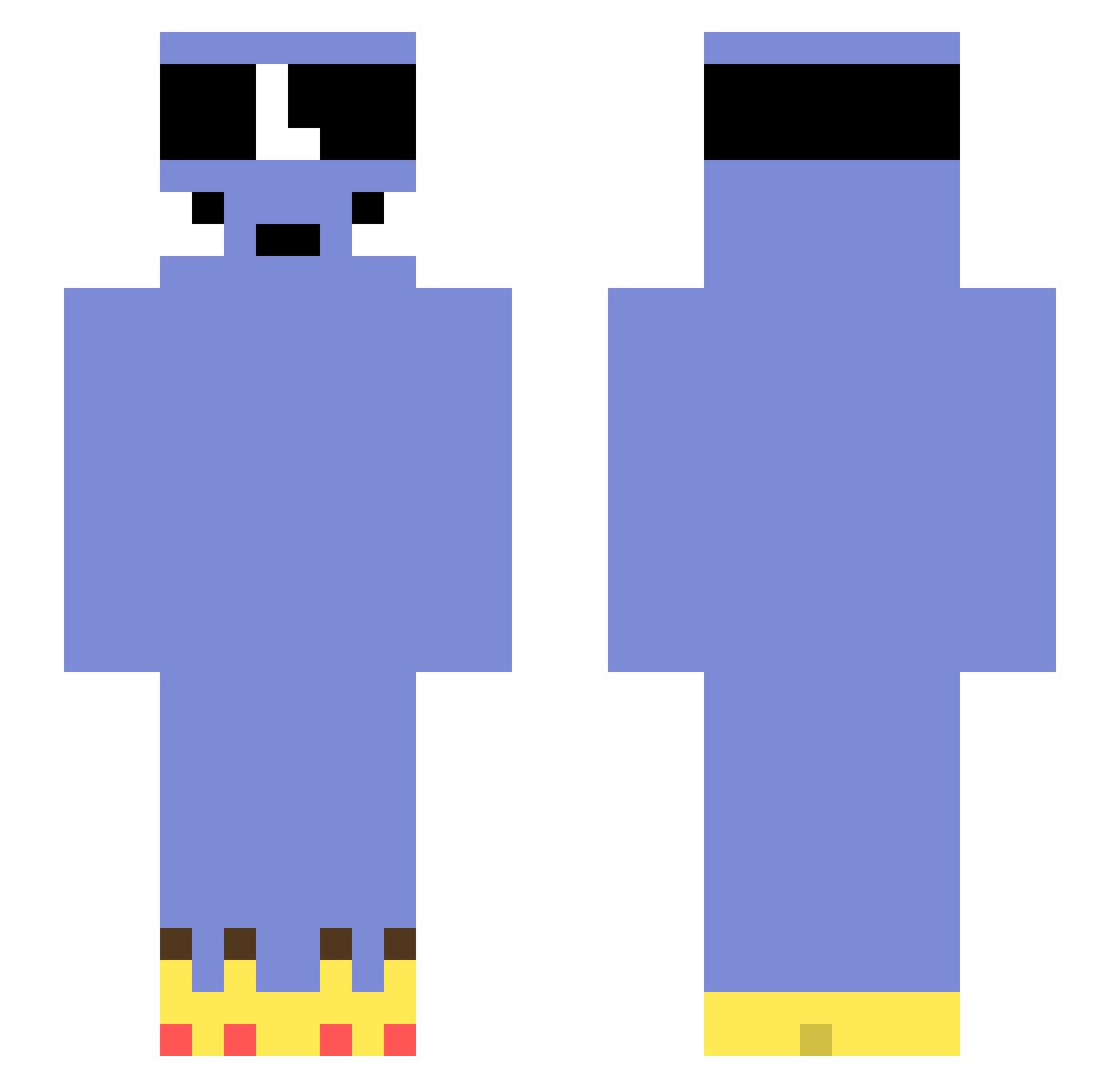 Shesh69 Minecraft skin, front and back view