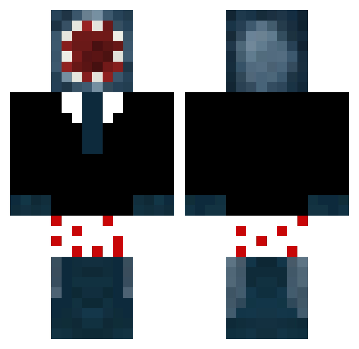 junkytophat Minecraft skin, front and back view